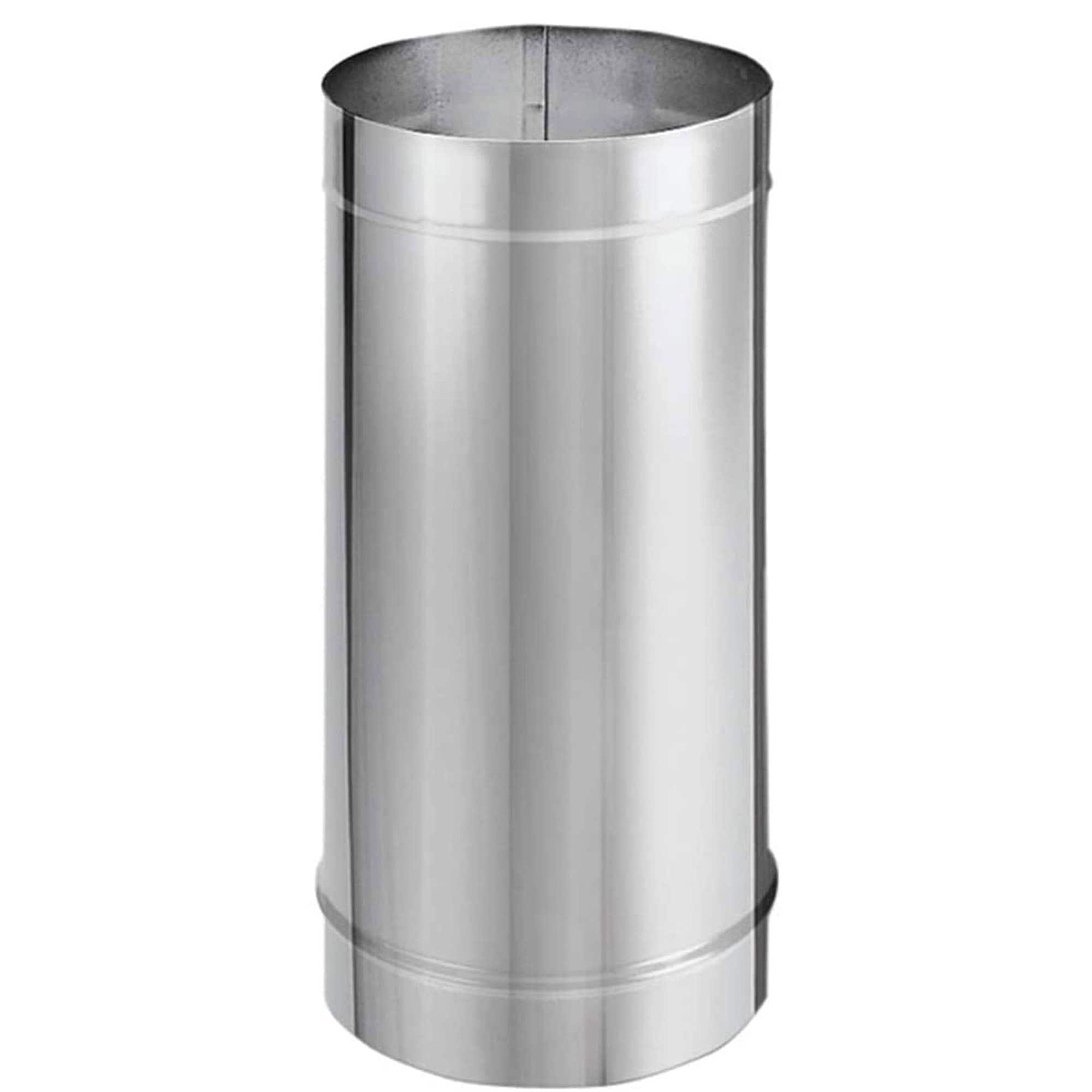 DuraVent 254807 DuraBlack 24 by 6 Inches Stainless Steel Single Wall Wood Burning Stove Pipe Connector with Adjustable Length Silver