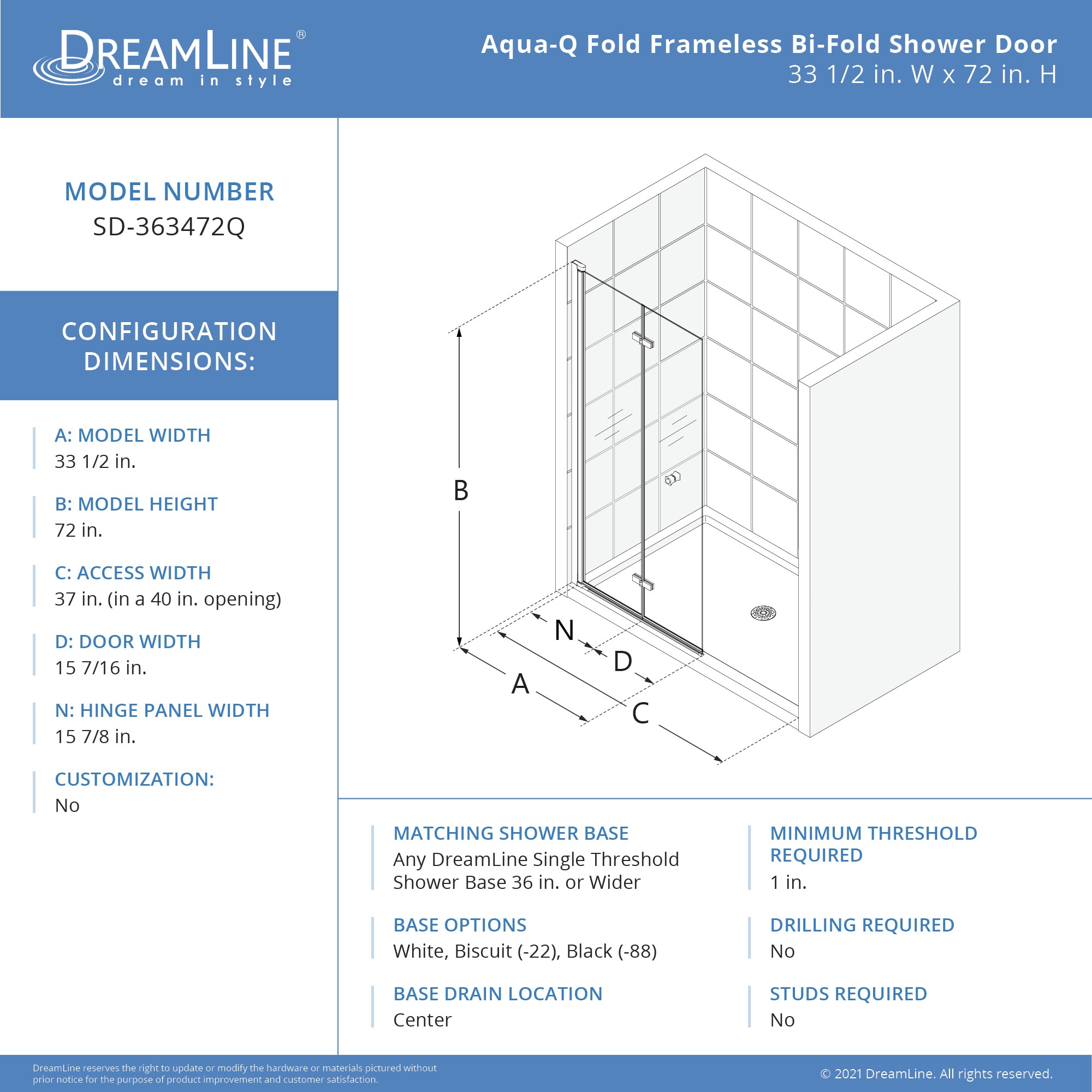DreamLine SD-363472Q-01 Shower-Doors - View #3