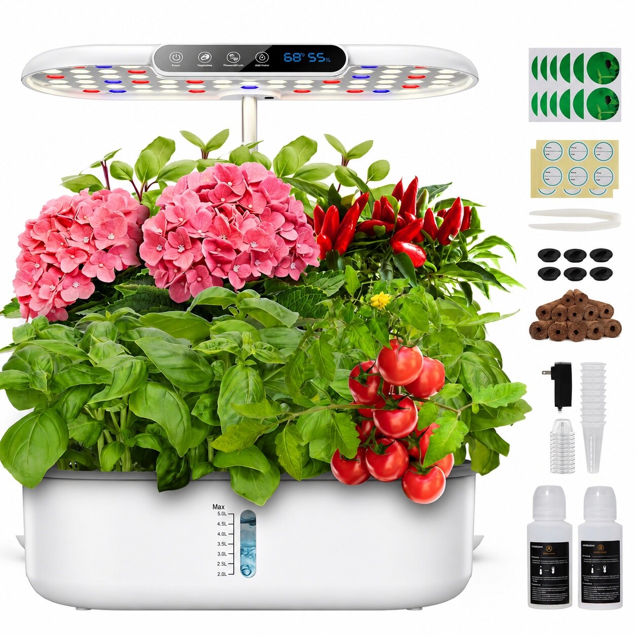 Justincity Hydroponics Growing System Kit Indoor Herb Garden 12 Pods ...