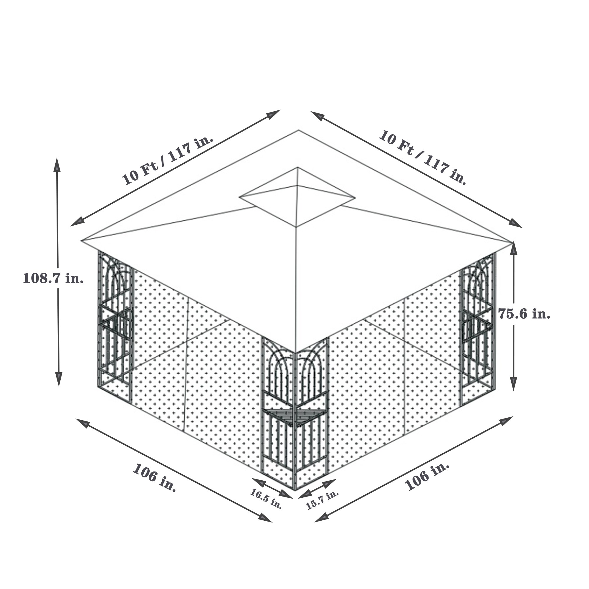 AHIOU HOME ZAAHG-40786PG Wood-Resin-Gazebos - View #14