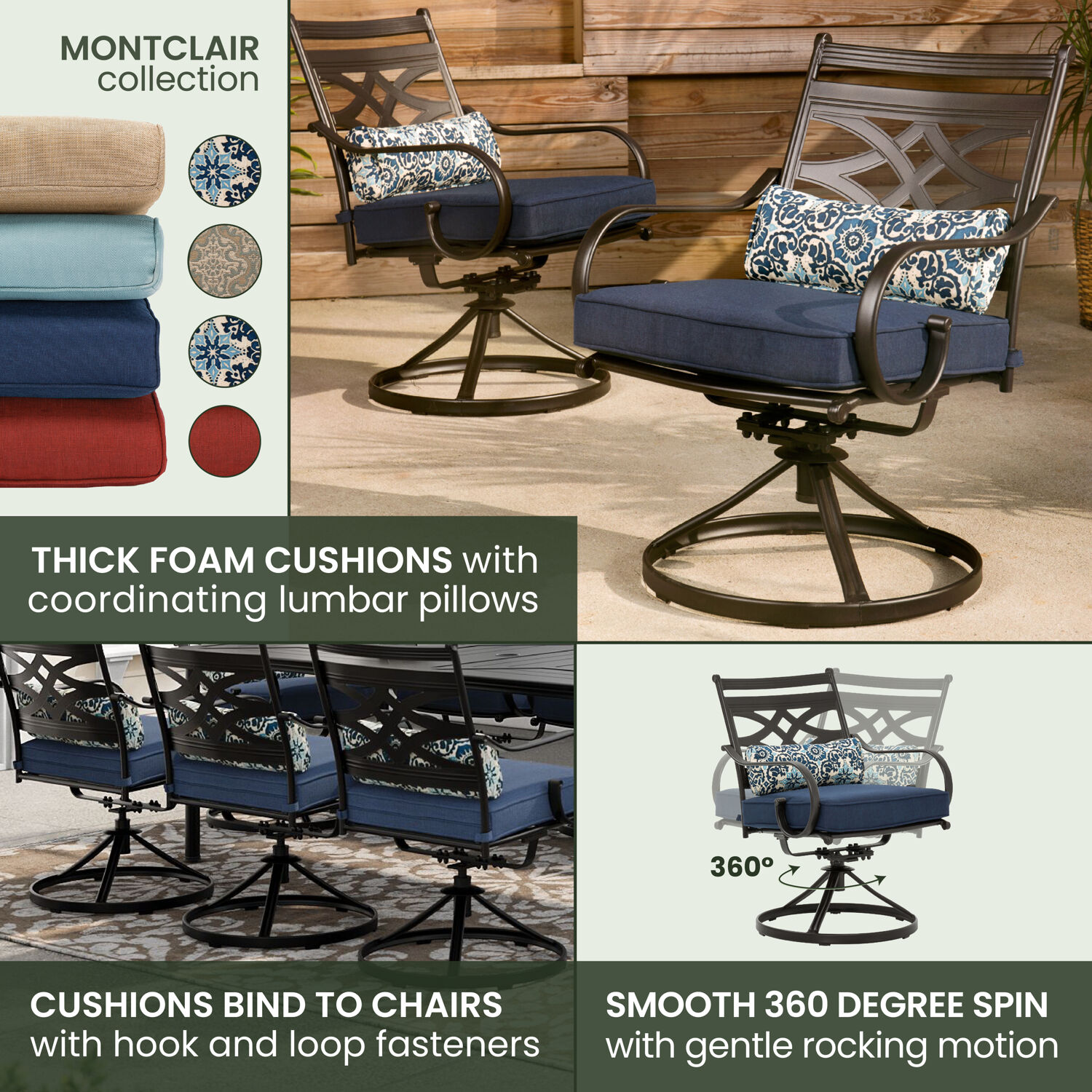 Hanover MCLRDN9PCSW8-NVY Patio-Dining-Sets - View #6