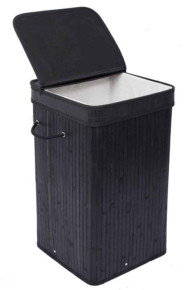 with lid Laundry Hamper with Lid Black 79L Laundry Basket with Wheels Black 