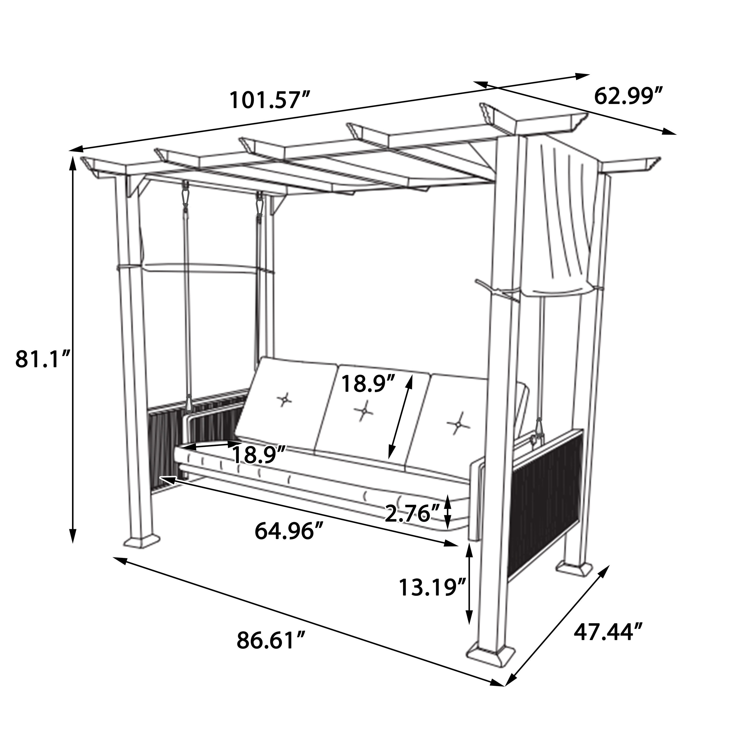 VEIKOUS PG0203-EG-03GY-1N Swing-Gliders - View #9