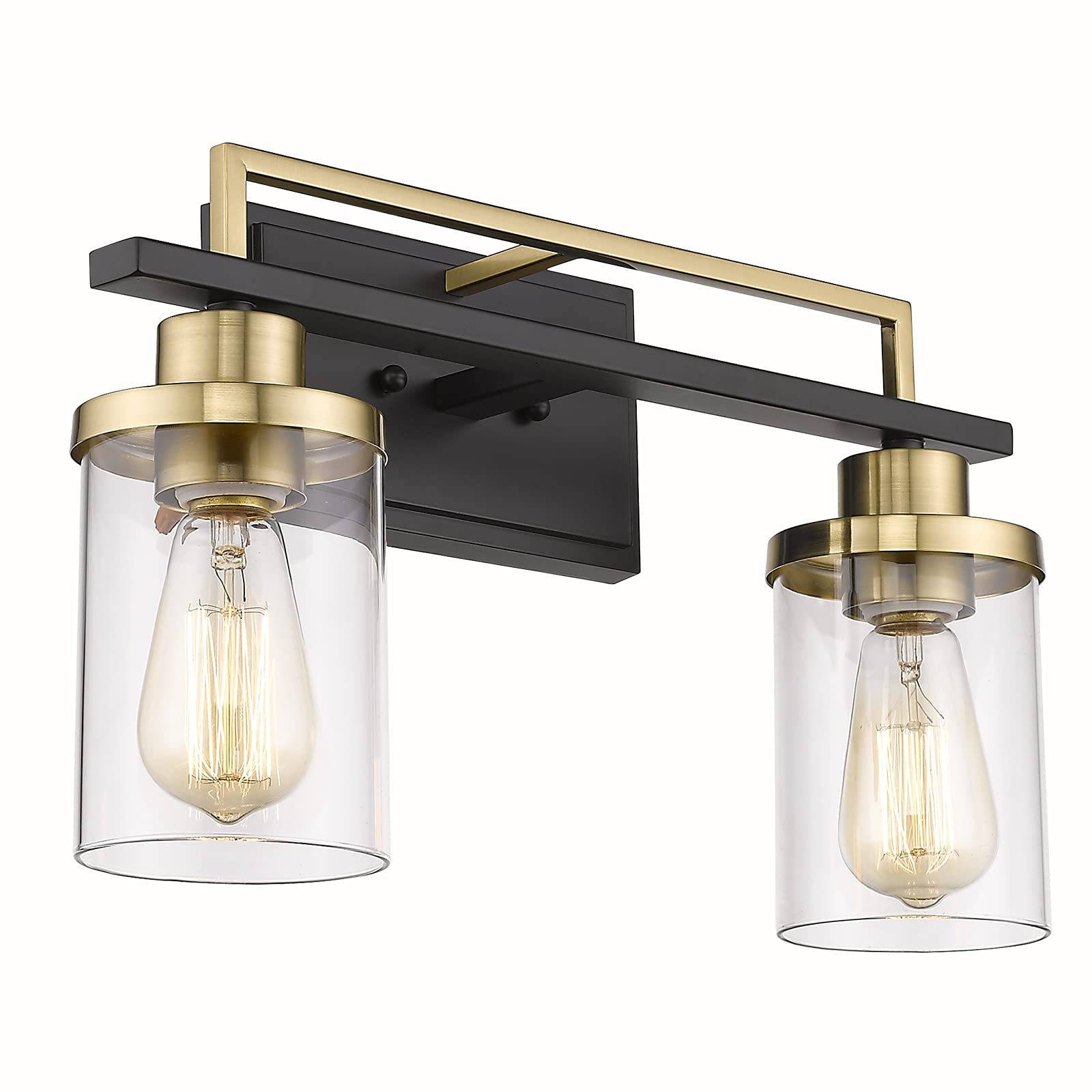 LTMATE LSYCE238B-2W BK+BG JAZAVA 16.7-in 2 -Light Gold Industrial Vanity light