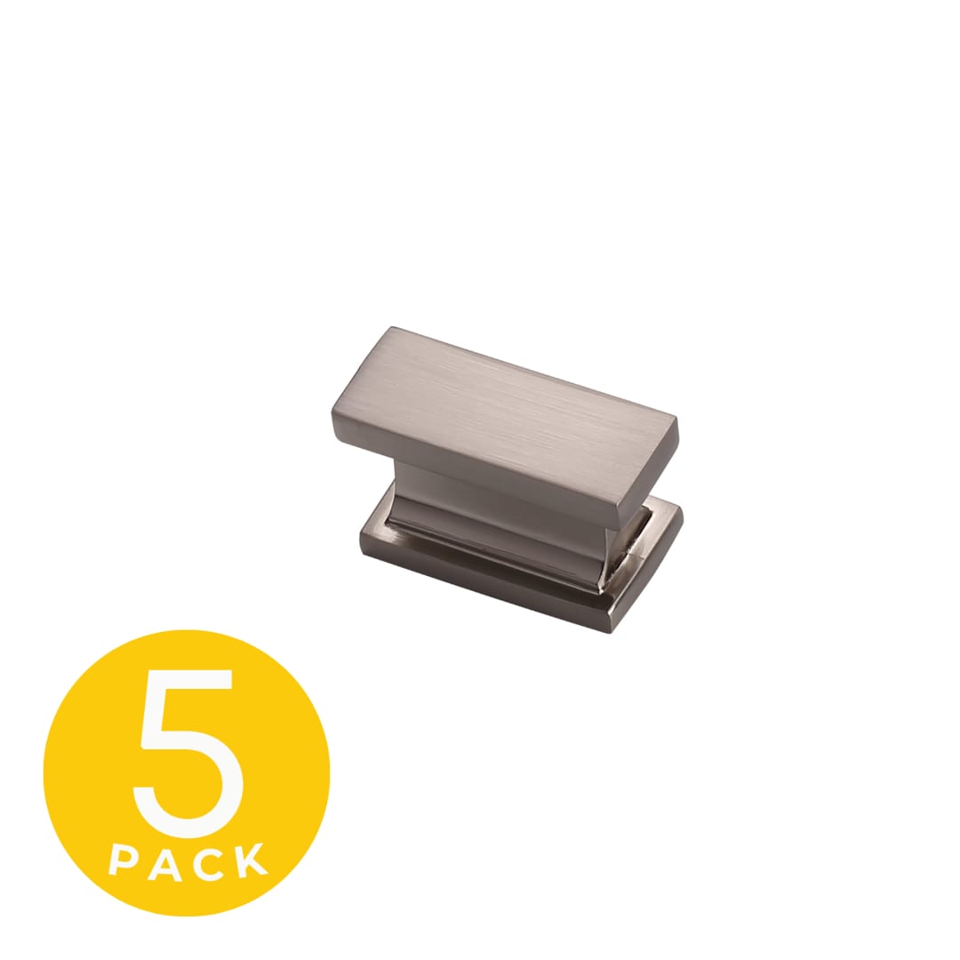 Sapphire SP-2891-51-BSN-5 Hexa 1-in Satin Nickel Rectangular Modern Cabinet Knob 5 -Pack