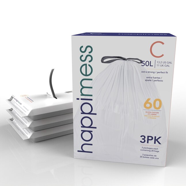 happimess 3-Count 13.2 - Gallons White Plastic Recycling Drawstring ...