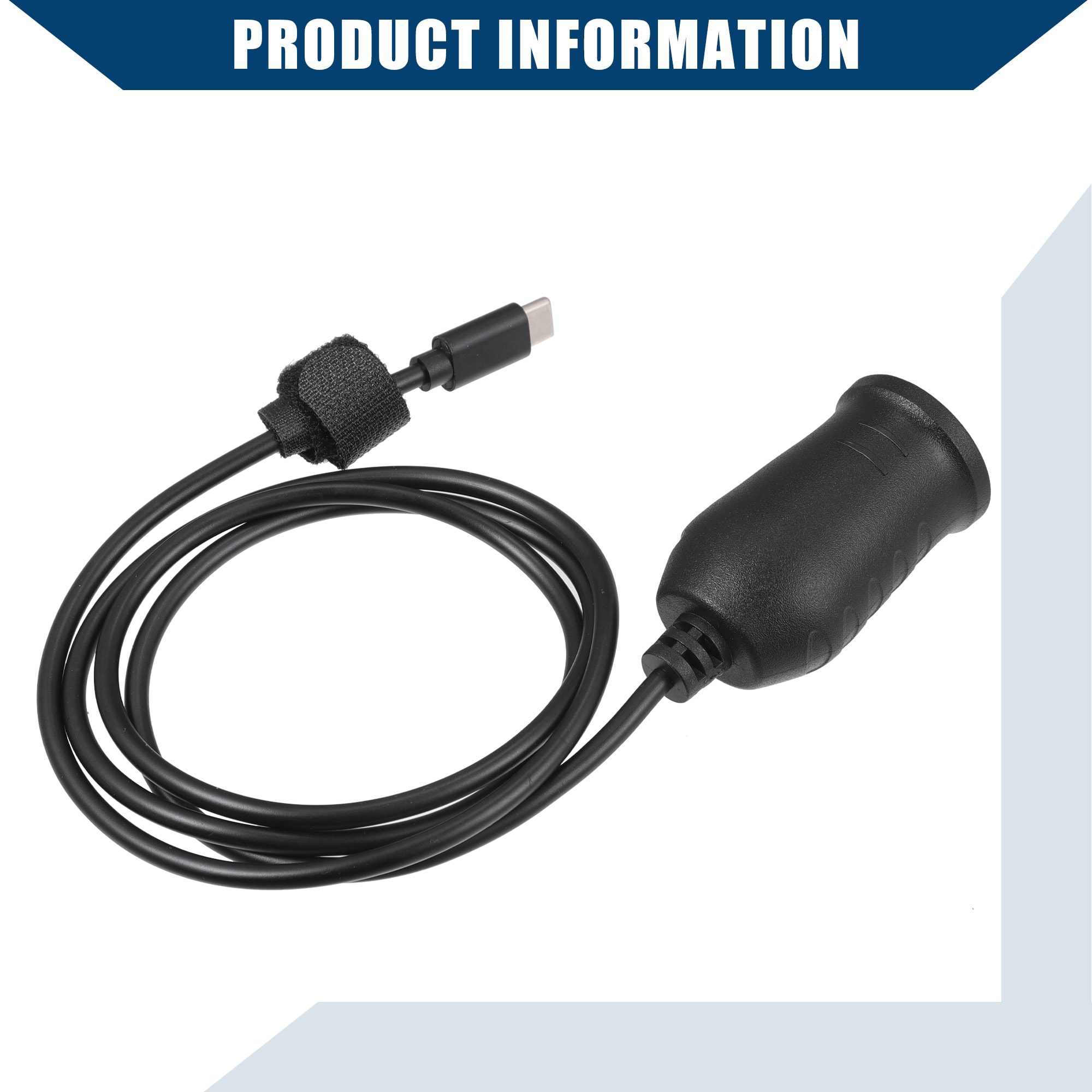 cigarette lighter to usb cable Unique Bargains 9V Cigarette Lighter Adapter / Interior USB Type C Male Cigarette Lighter Converter Cable for Car RV / Durable ABS Plastic 1.04m /