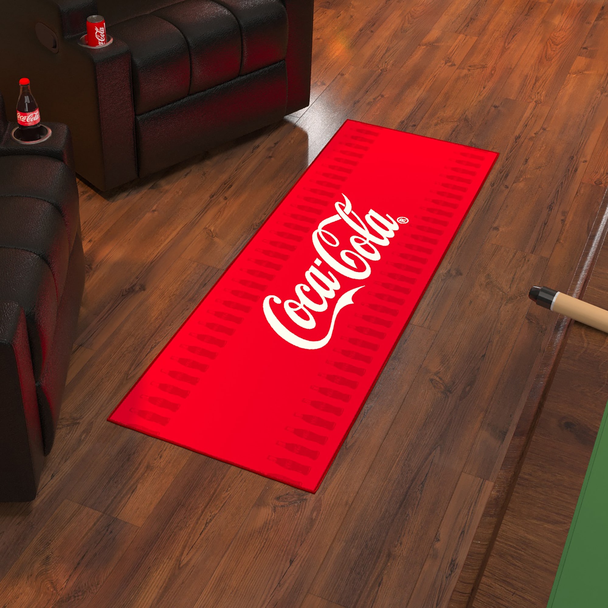 Ottomanson COKE103-20X59 Coca-Cola Kitchen Rug 2 x 5 (ft) Loomed Polyester Red Border Rectangular Indoor Border Runner rug