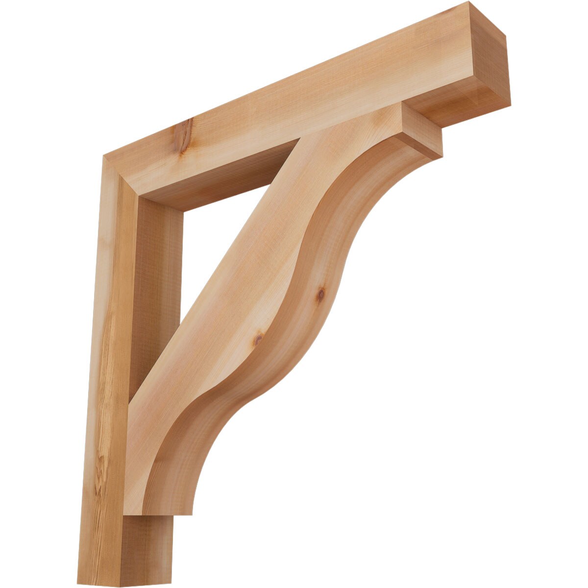 Ekena Millwork BKT04X28X28FST05SWR Funston Block Smooth 3-1/2-in x 28-in x 28-in Western red cedar Brown Wood Standard bracket