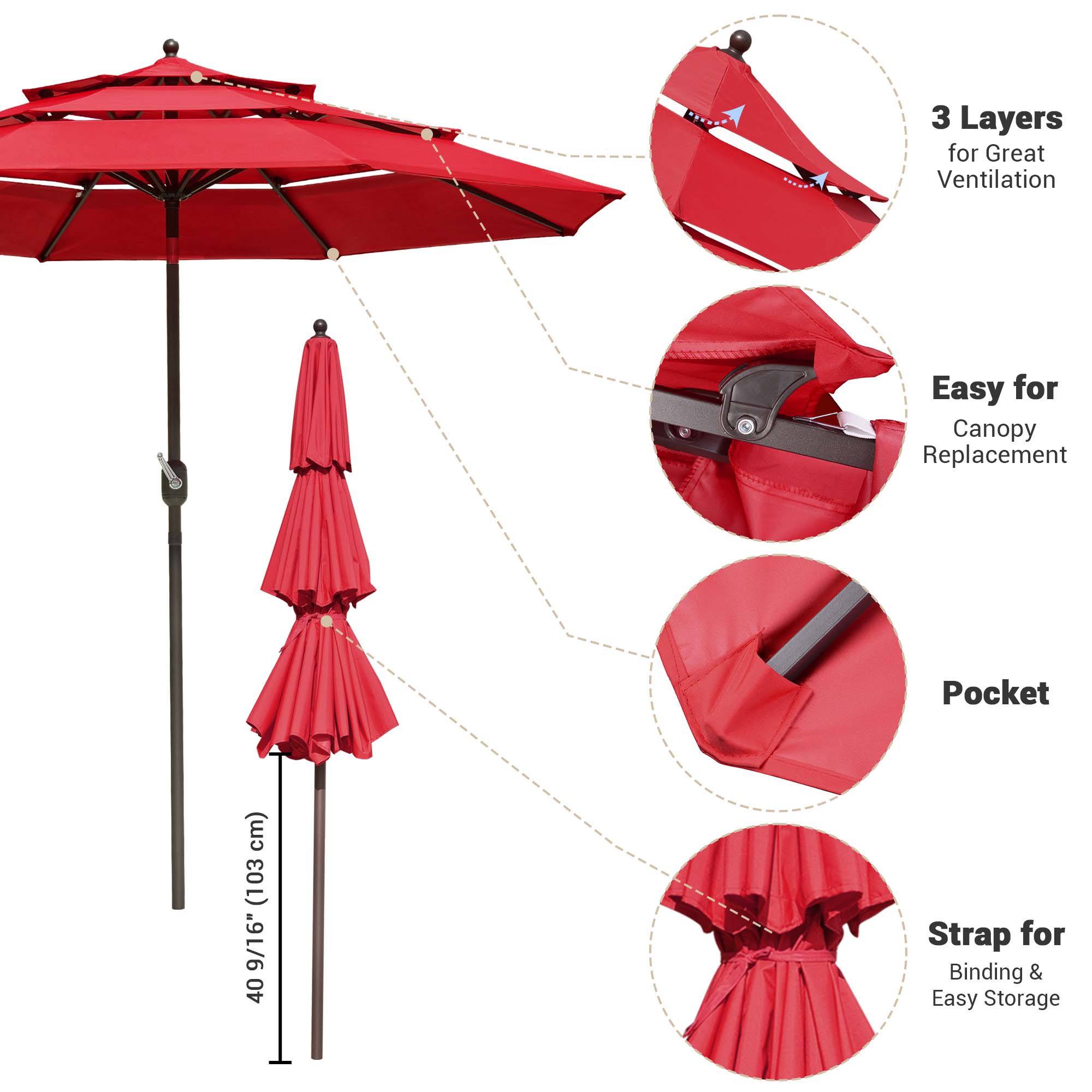 Yescom 07UMB039-3T10F-02-LO Umbrellas-2 - View #3