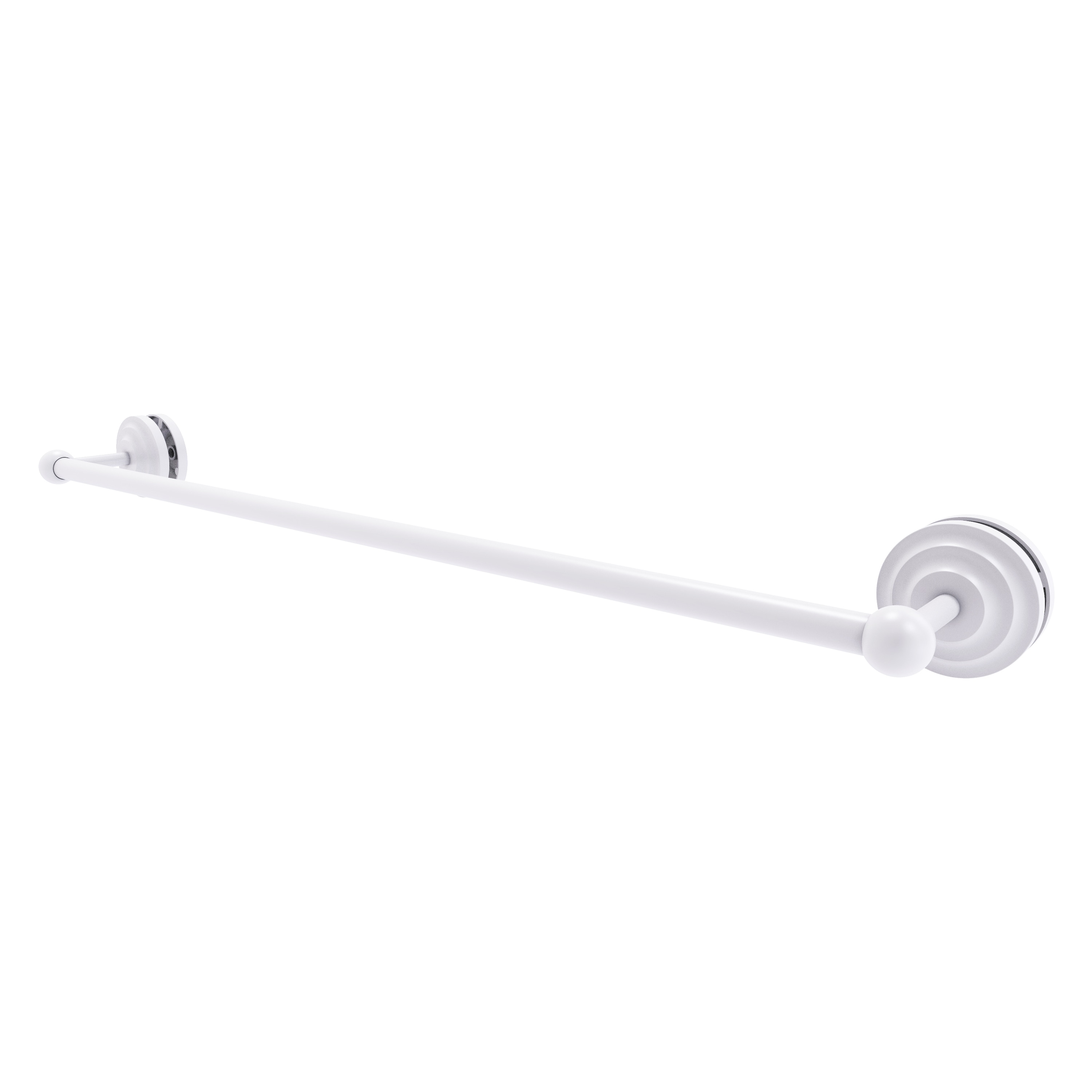 Allied Brass QN-41-SM-30-WHM Que New 30-in Matte White Wall mount Single Towel Bar
