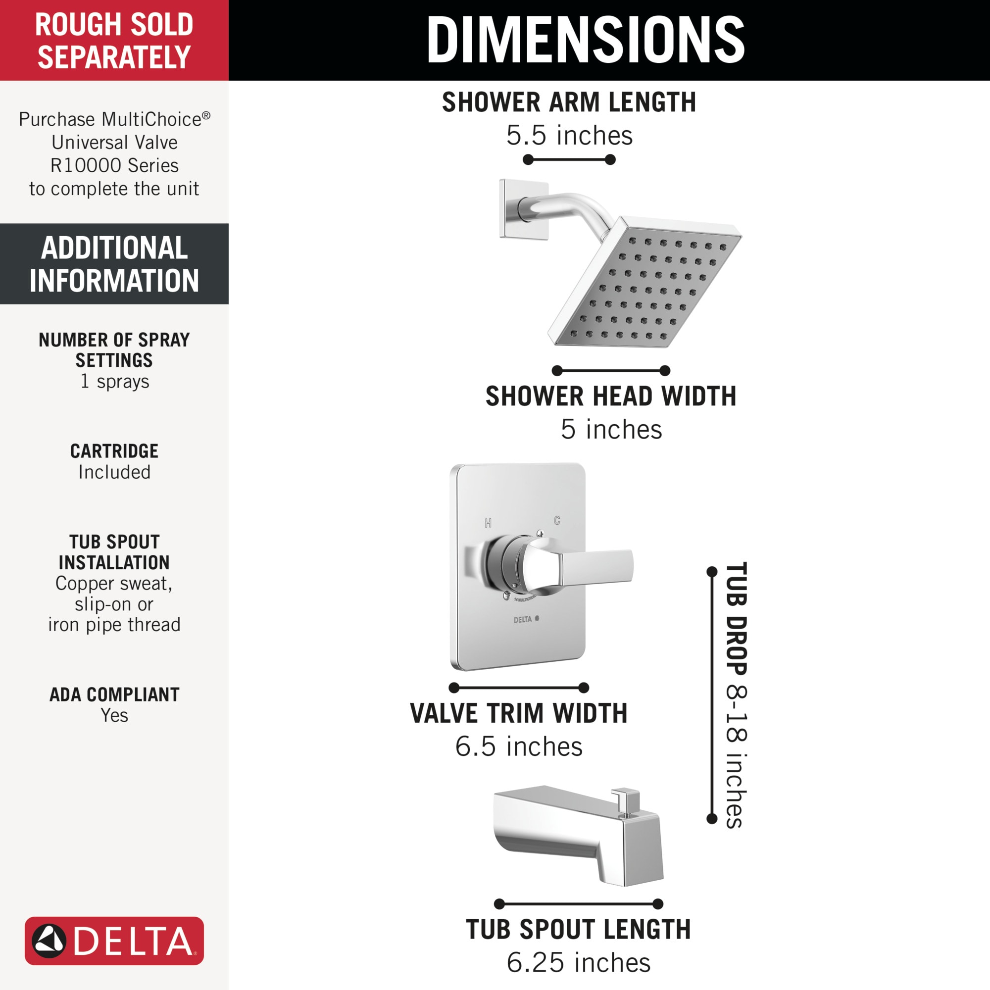 Delta T14437 Tub-Shower-Faucets - View #3