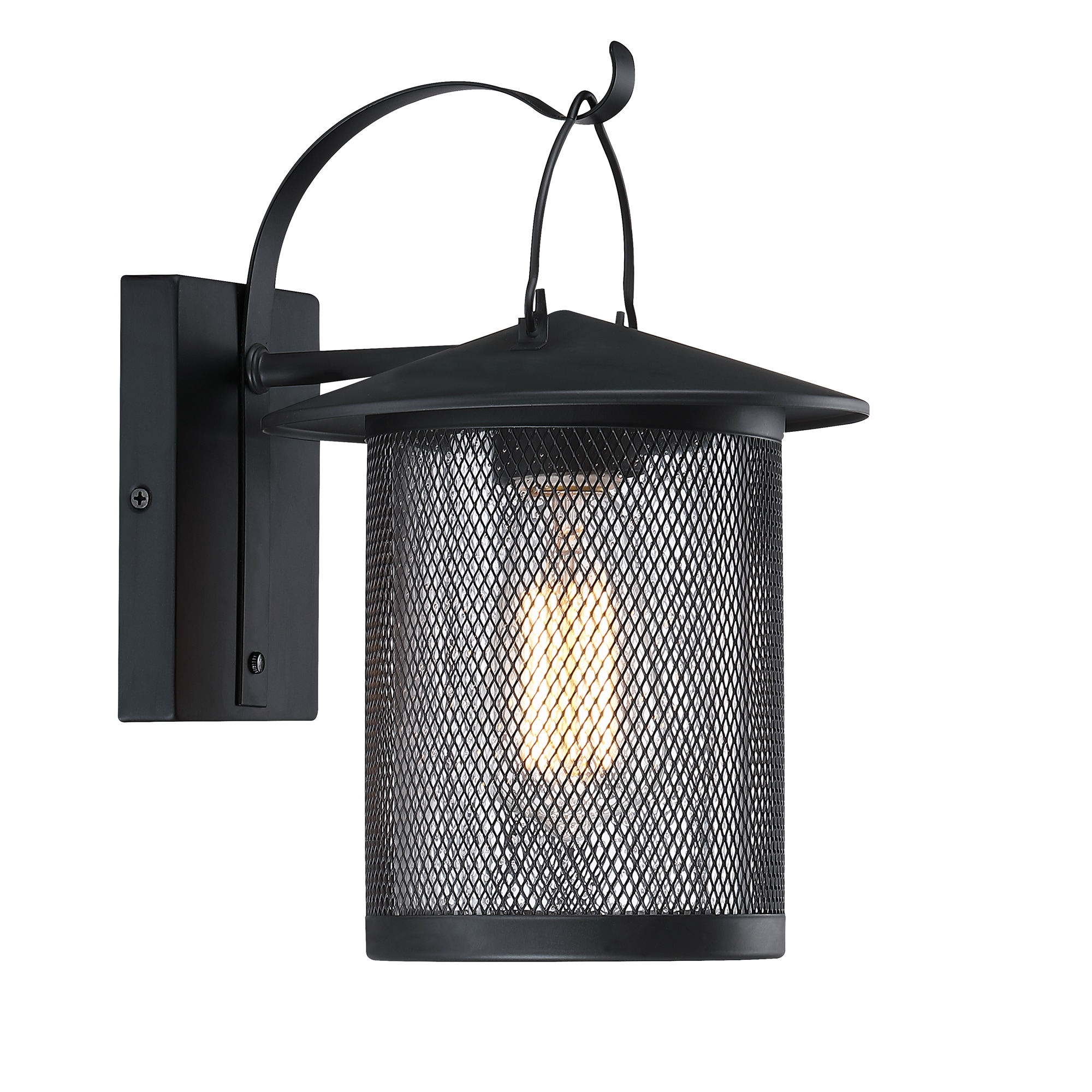 Forclover ALTCH-2201 Matte Black Outdoor Lantern 1-Light 11.77-in H Matte Black Outdoor Wall Light