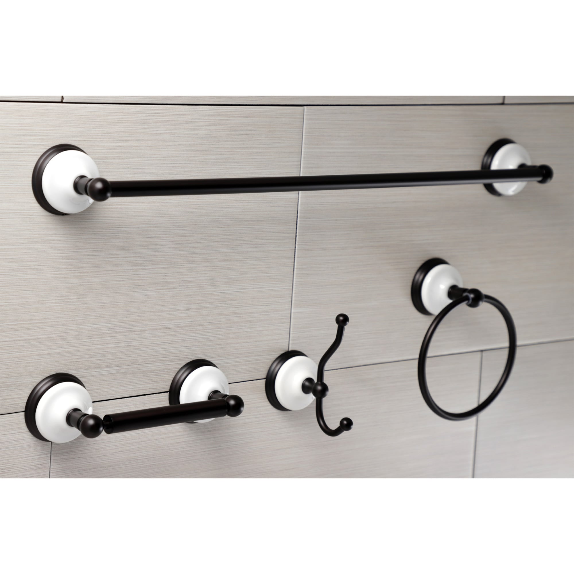 Kingston Brass 4-Piece Victorian Oil Rubbed Bronze Decorative Bathroom Hardware Set