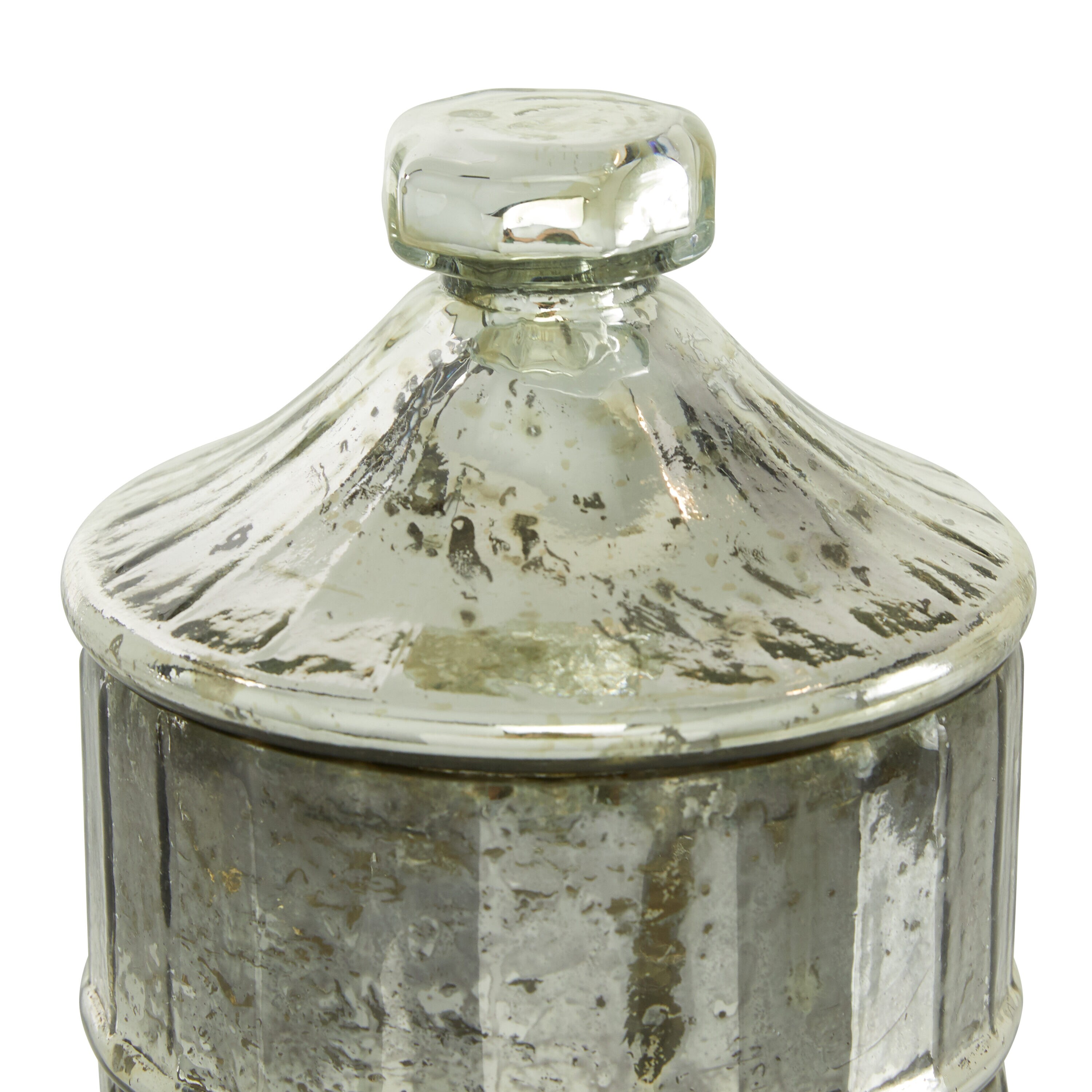 The Novogratz 3-Pack Gray Glass Farmhouse Decorative Jar in the