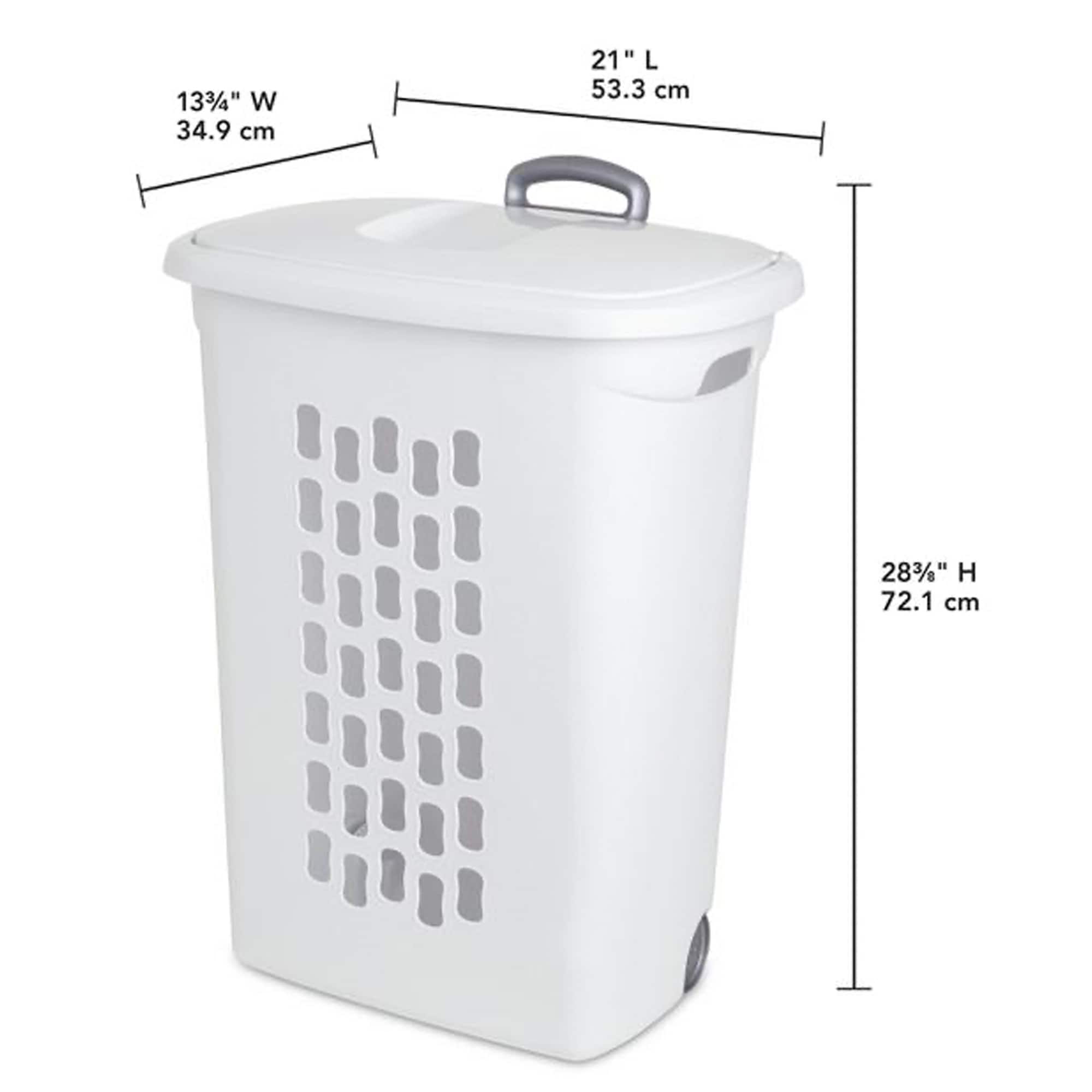 Sterilite 1213 - 2.2 Bushel Divided Laundry Basket White 12138004
