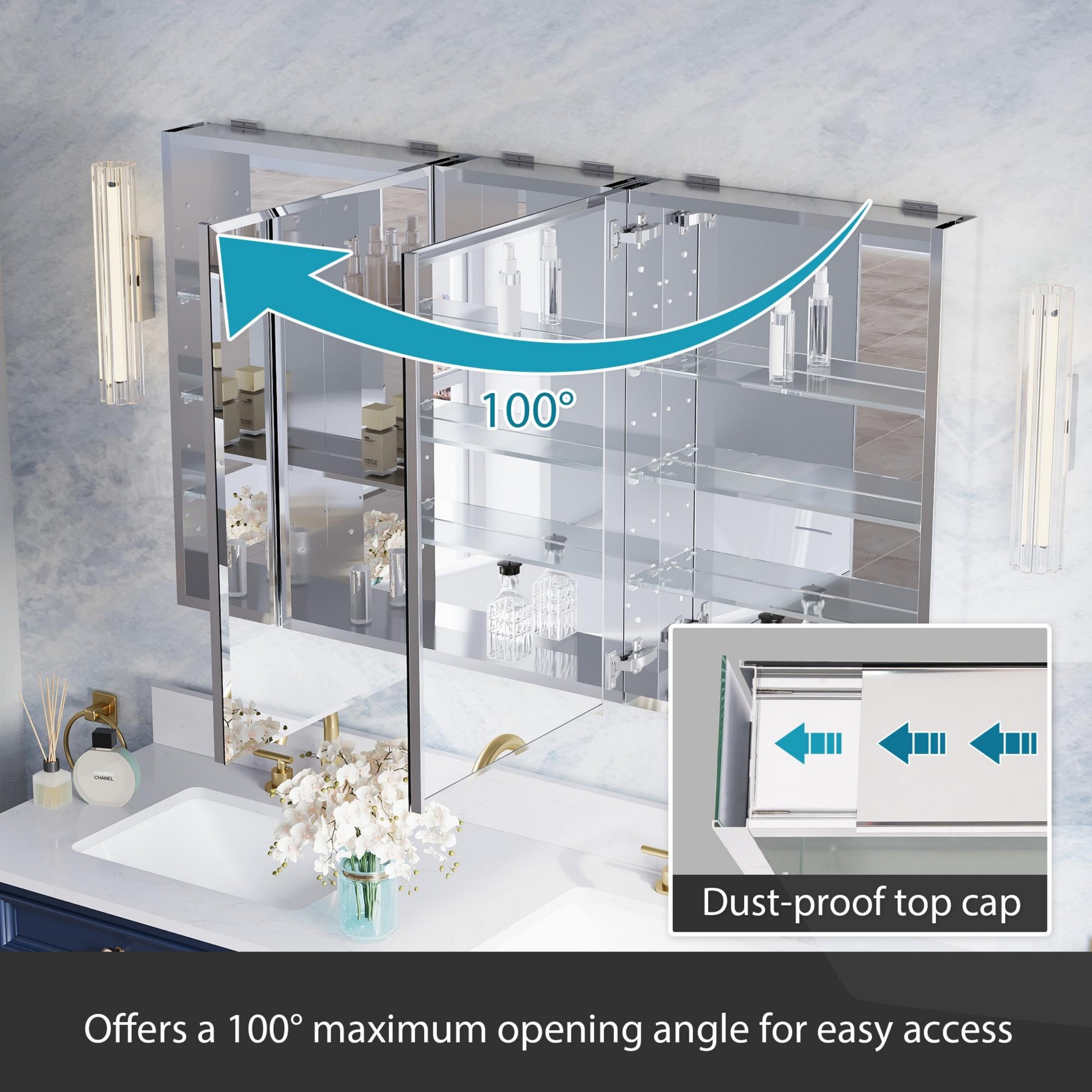 WELLFOR B20R1230MCB20L Bathroom-Wall-Cabinets - View #5