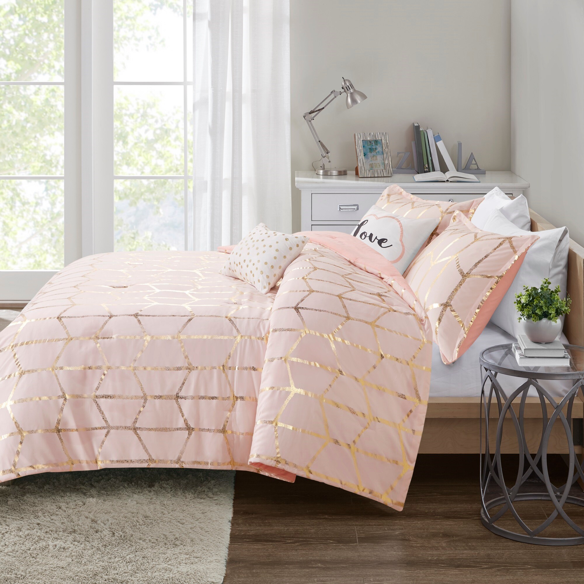 Intelligent Design 5 Piece Blushgold Fullqueen Comforter Set In The Bedding Sets Department At 