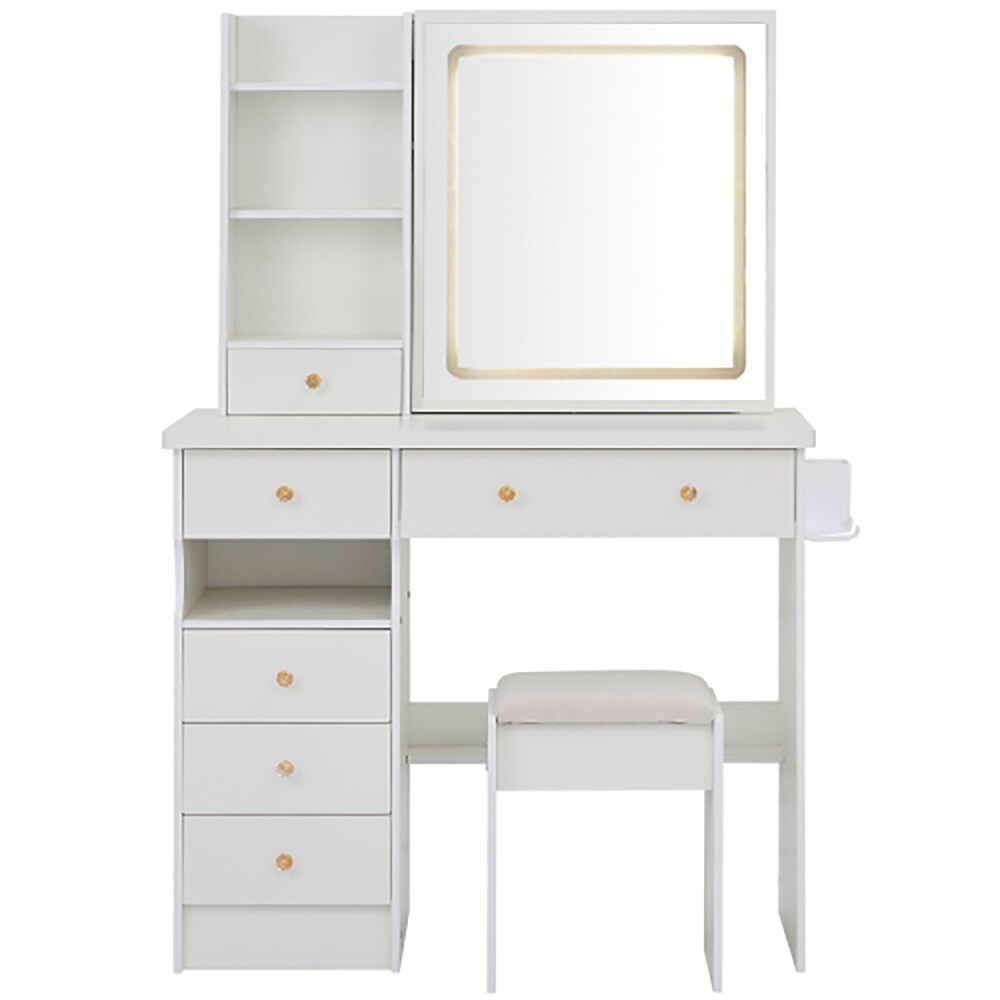 Kahomvis AC-QPCRAZY-08 37-in White Makeup Vanity