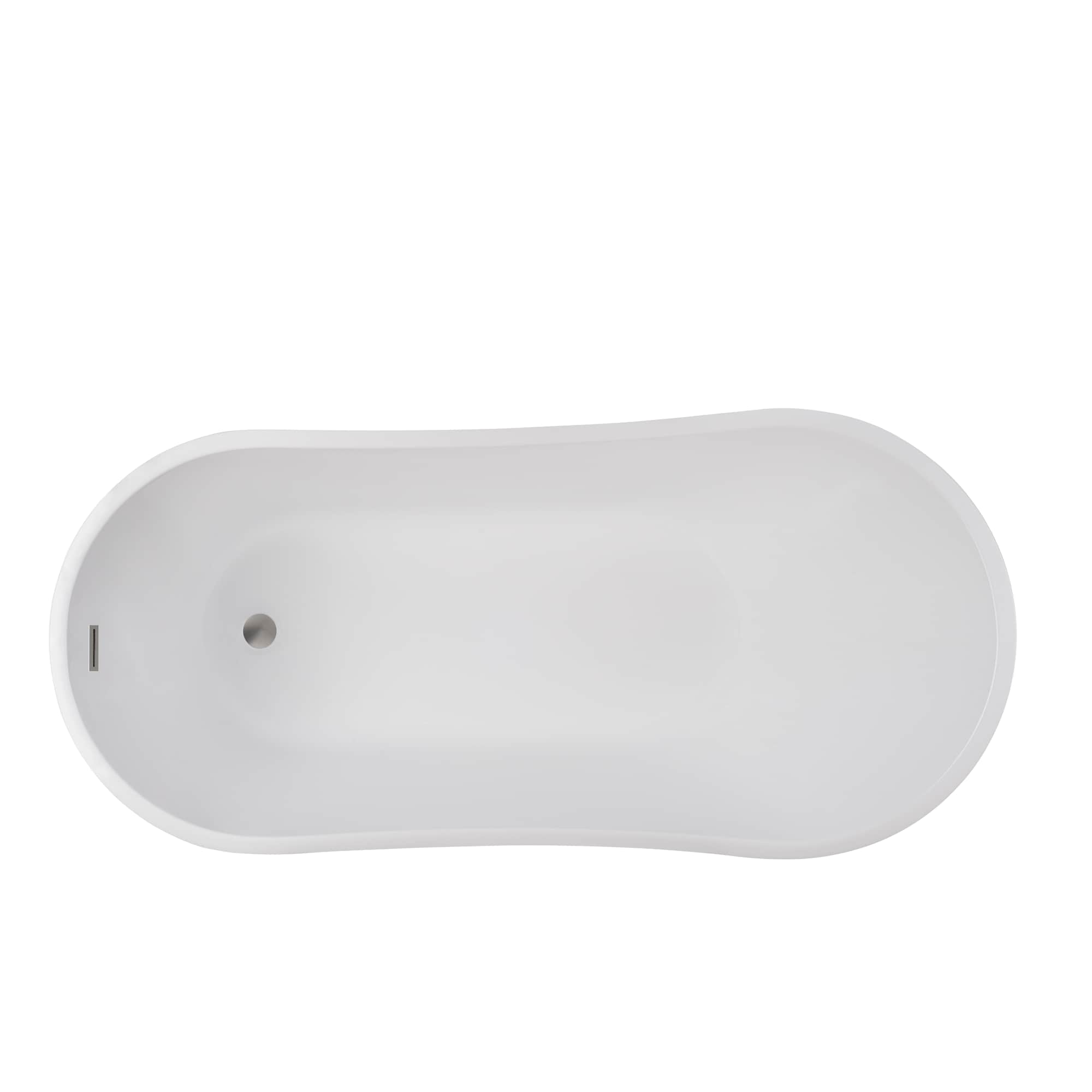 Amara 59" White Acrylic Freestanding Soaking Bathtub