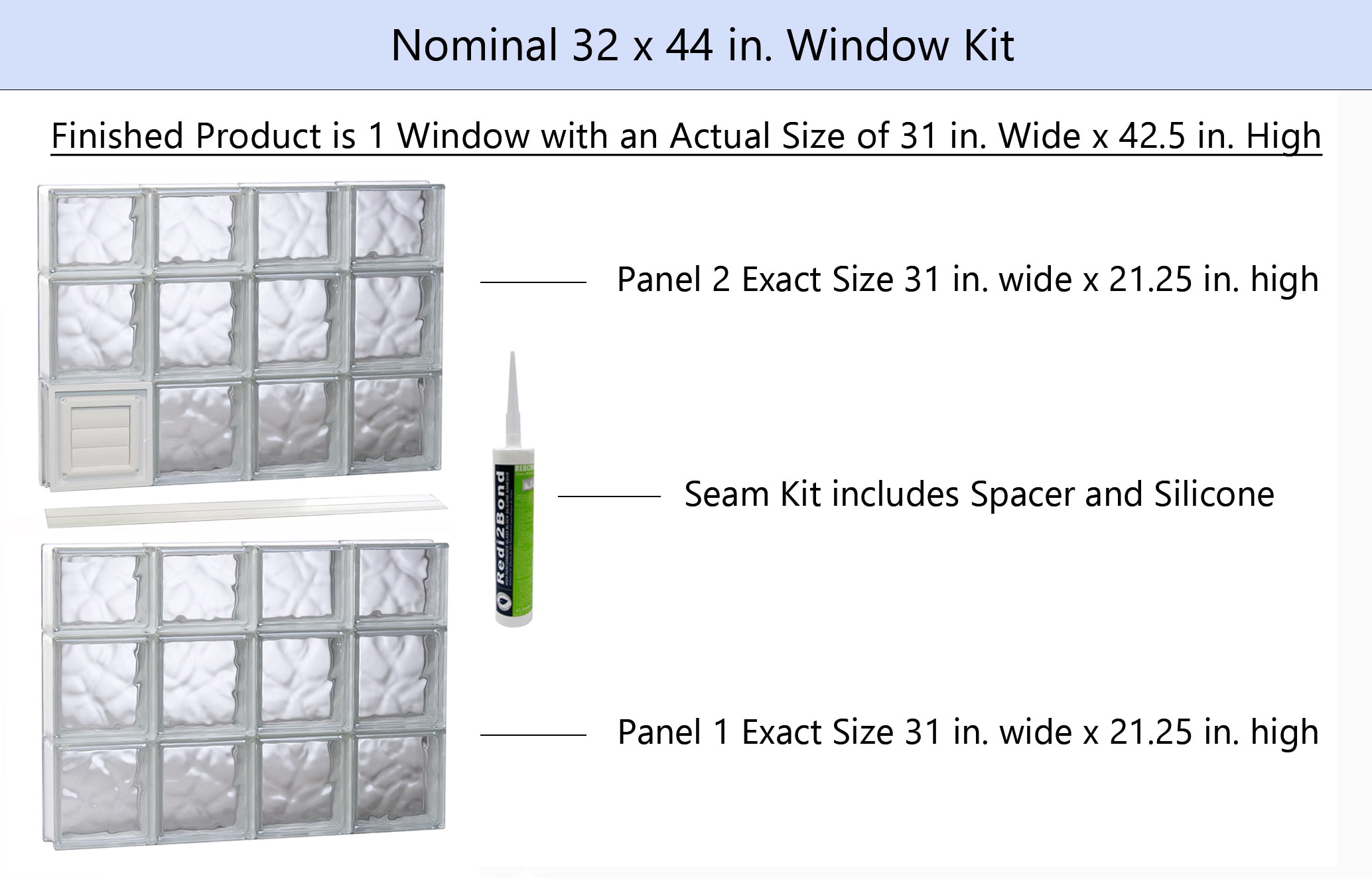 REDI2SET D3244DC Glass-Block-Windows - View #2