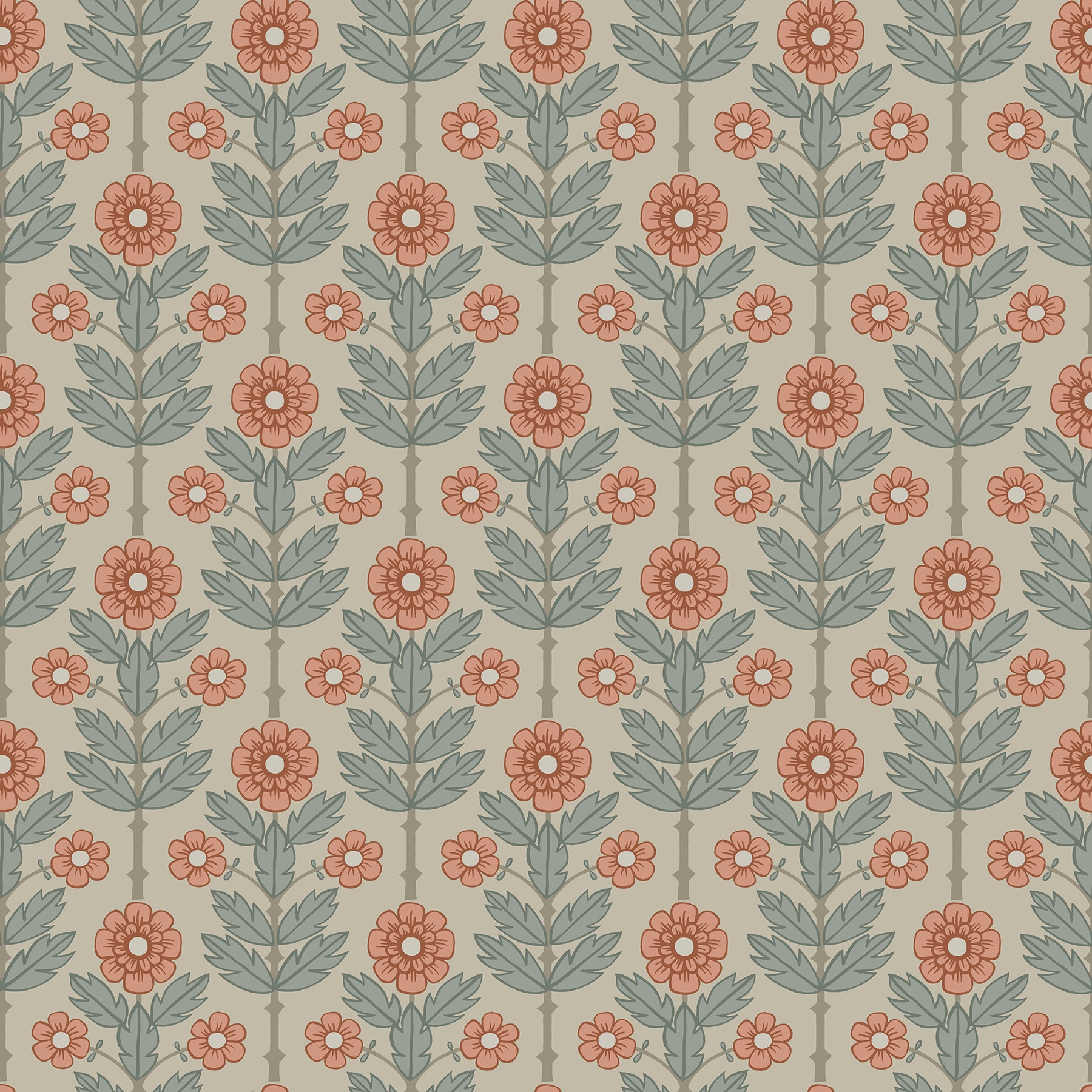 A-Street Prints 2948-28006 Spring 56.4-Sq. Feet Beige Non-woven Floral Unpasted Wallpaper