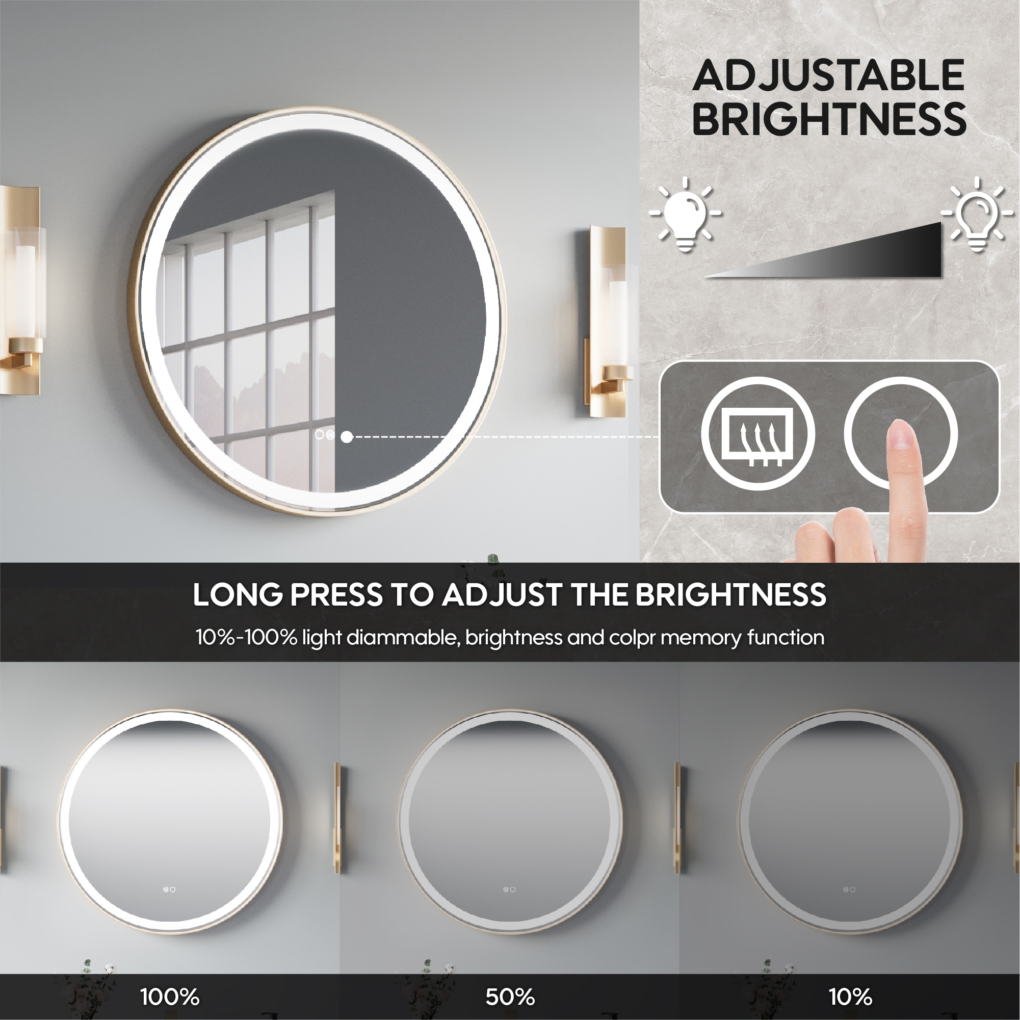 WELLFOR EX-2MC2026LBK Framed-Bath-Mirrors - View #7