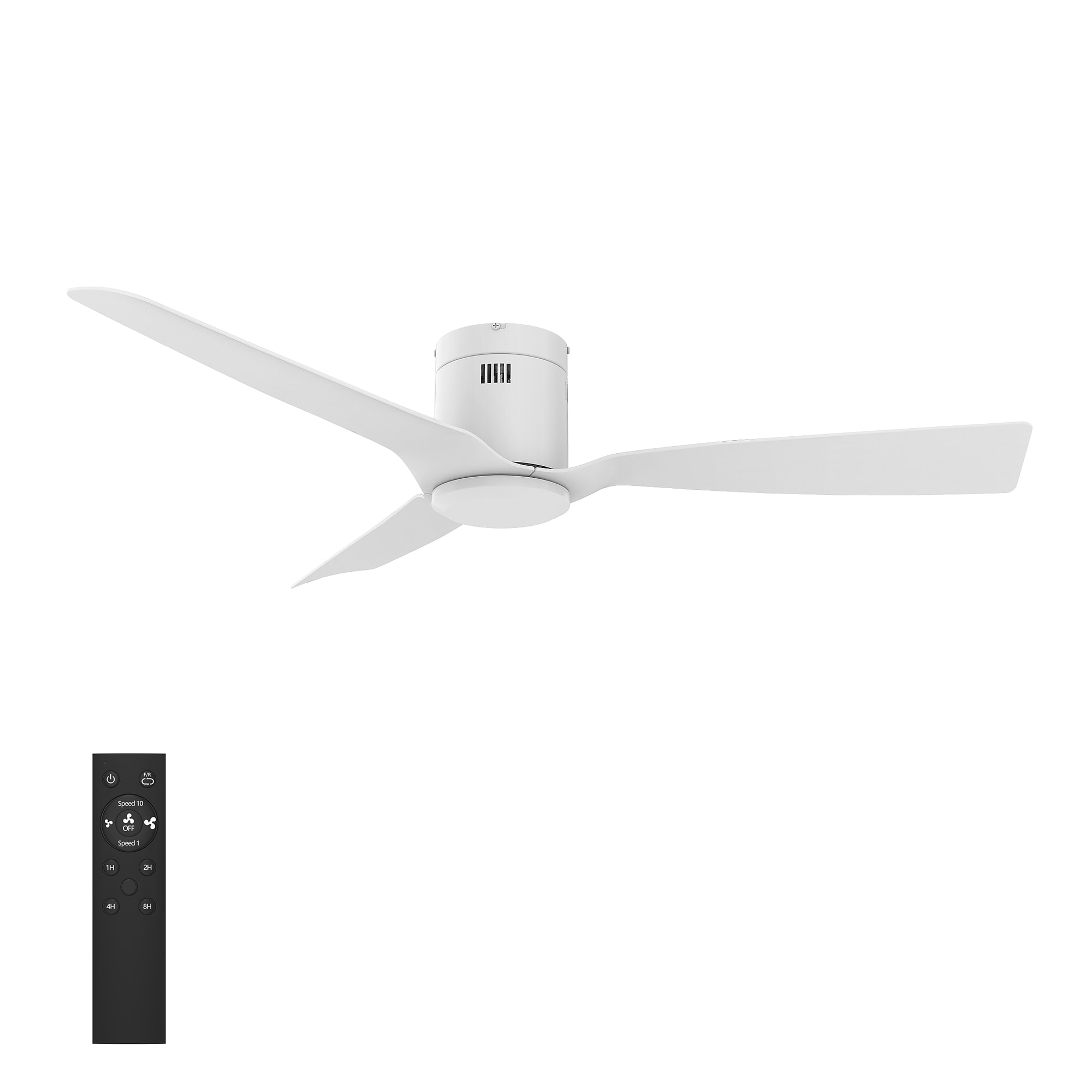 CARRO USA LC523P-N10-W1-1-FM Striver 52-in Flush Mount White with White Blades Ceiling Fan Without Light - Remote Included ( 3 -Blade )