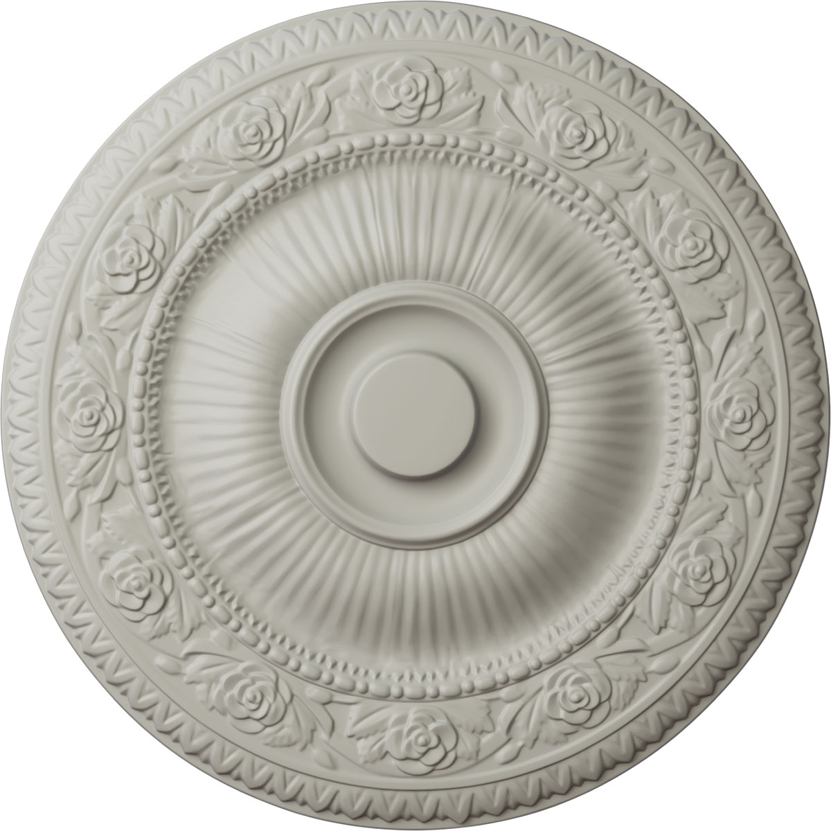 Ekena Millwork CM24NAPCF Neuveau 24.25-in W x 24.25-in L Painted Pot Of Cream Polyurethane Whole Ceiling Medallion