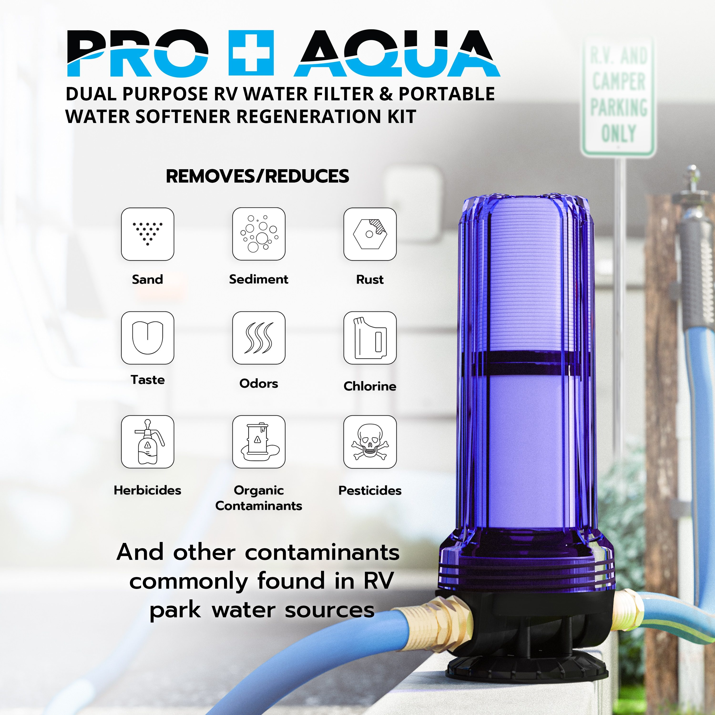 Flow-Pur RV water Softener model RV-Pro 10,000. F1.