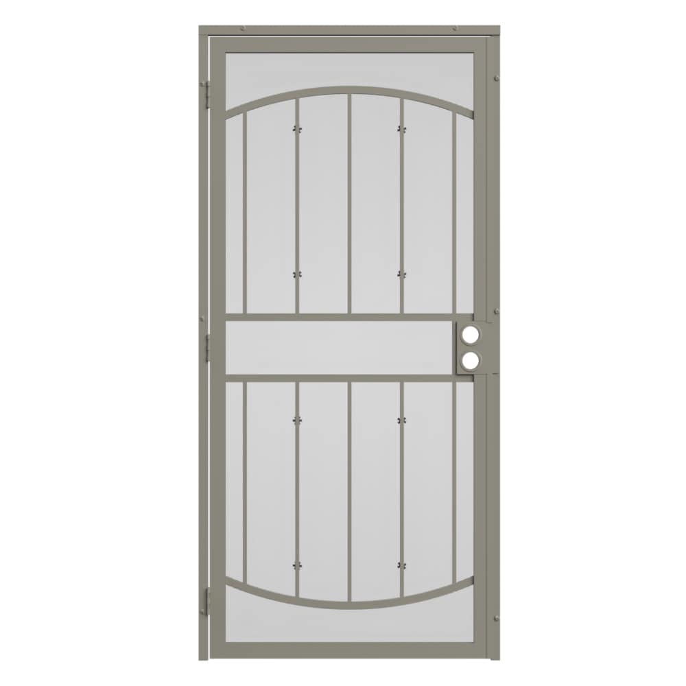 Gatehouse Gibraltar 32-in x 81-in Almond Steel Surface Mount Security Door with Beige Screen