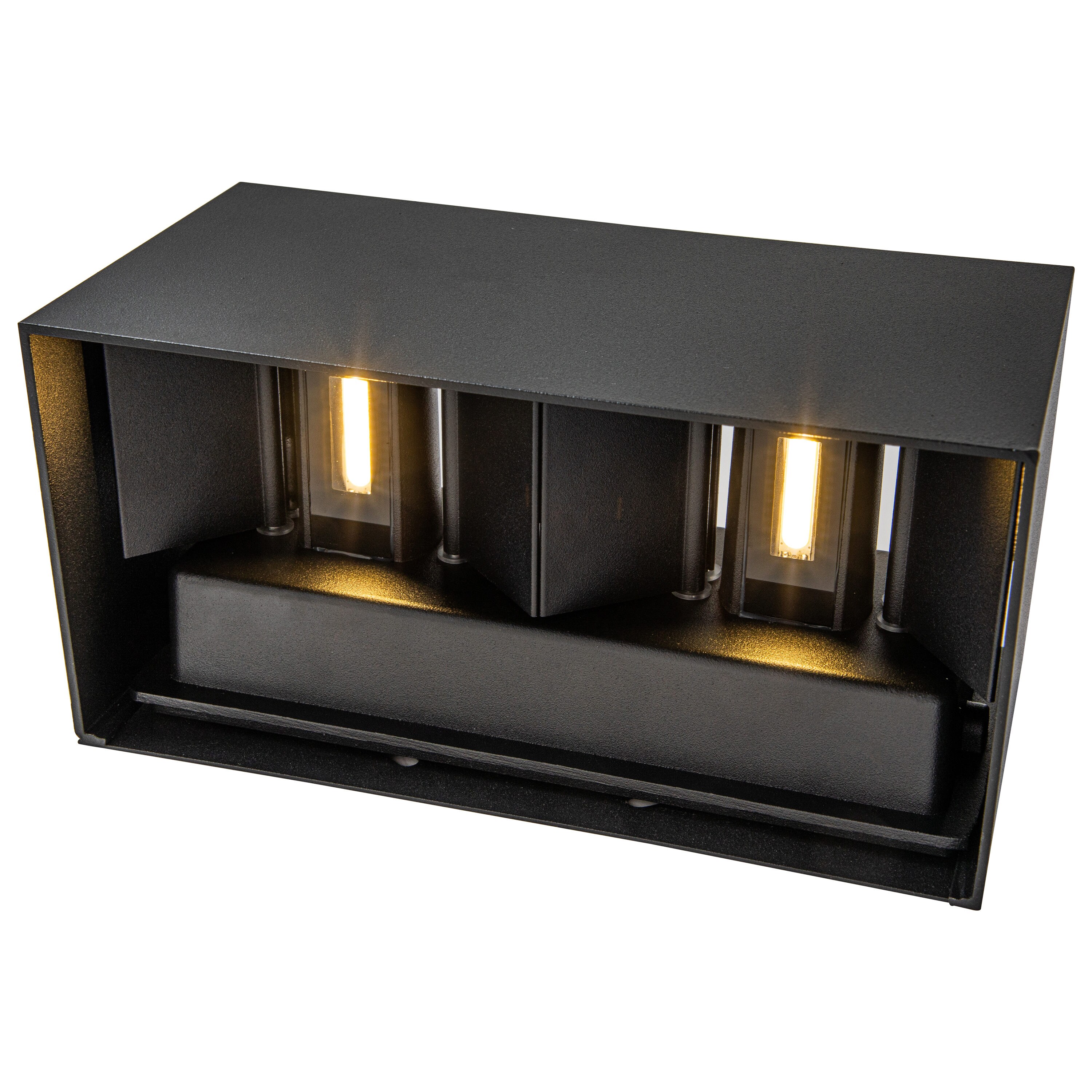 C Cattleya 4 In H Matte Black Integrated Led Outdoor Wall Light In The Outdoor Wall Lights