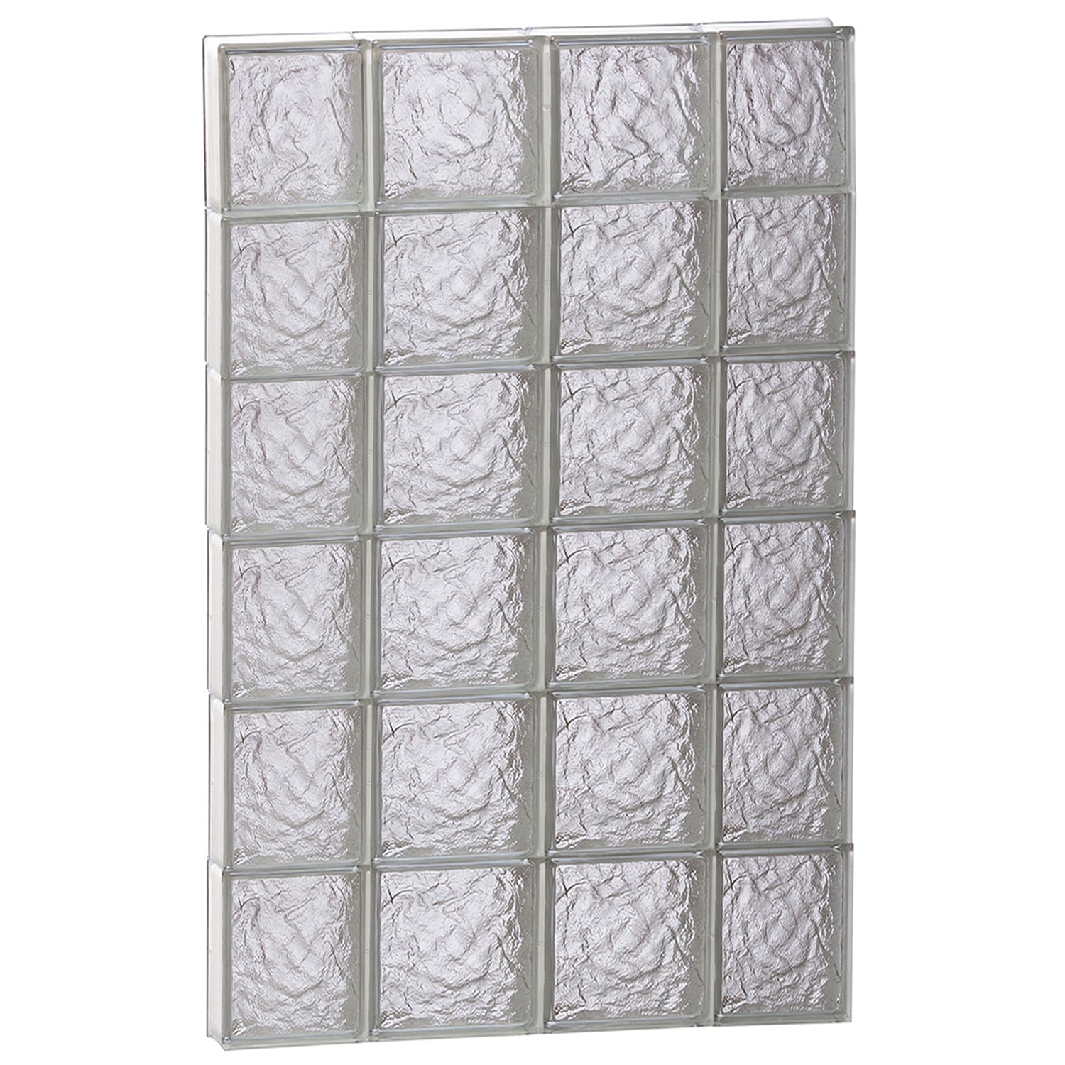 REDI2SET S2848IS Ice Glass 27-in x 46-1/2-in Frameless Replacement Glass Block Window
