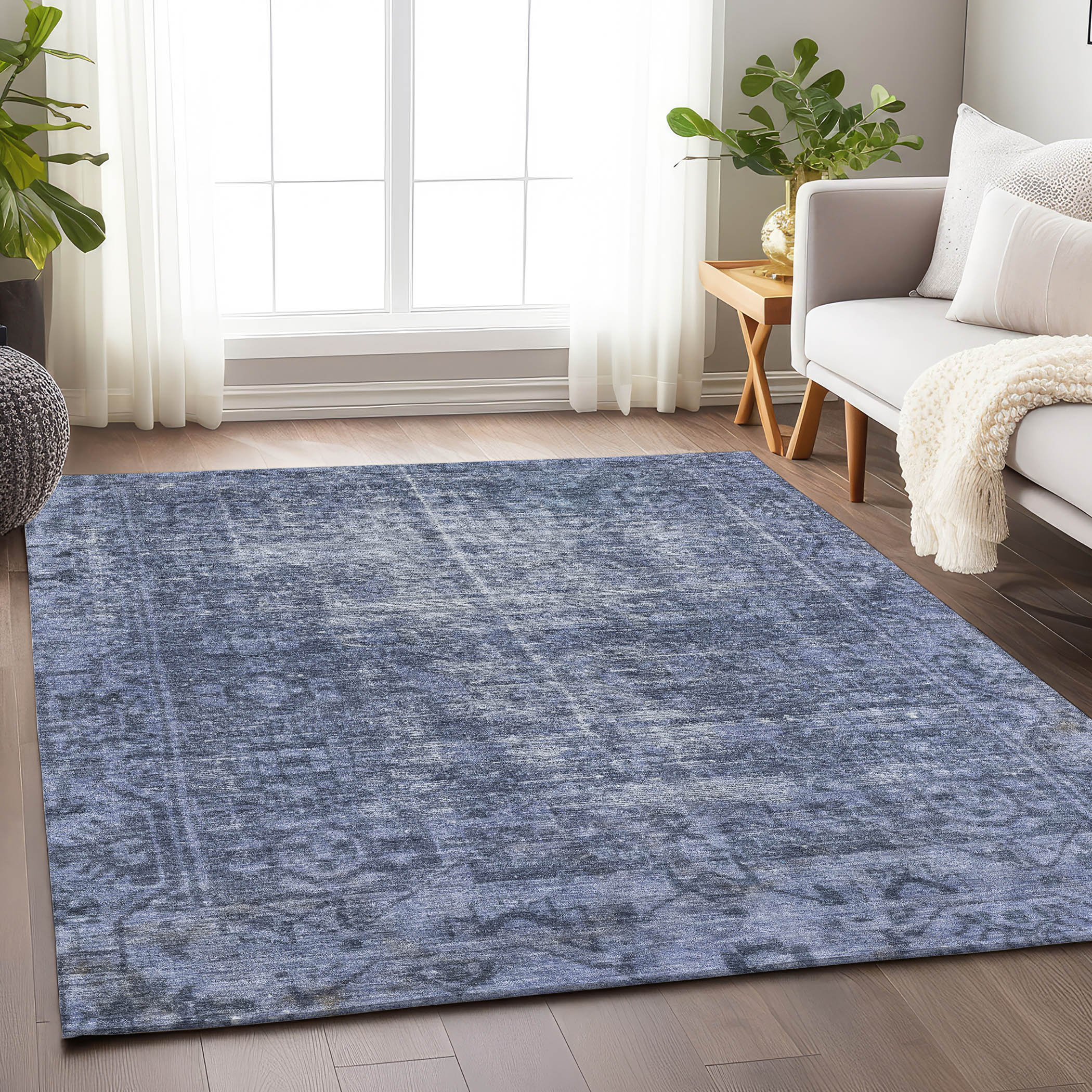 Addison Rugs ACN1228NA3X5 Chantille ACN1228NA 3 x 5 (ft) Polyester Navy Rectangular Indoor/Outdoor Geometric Machine washable Area rug