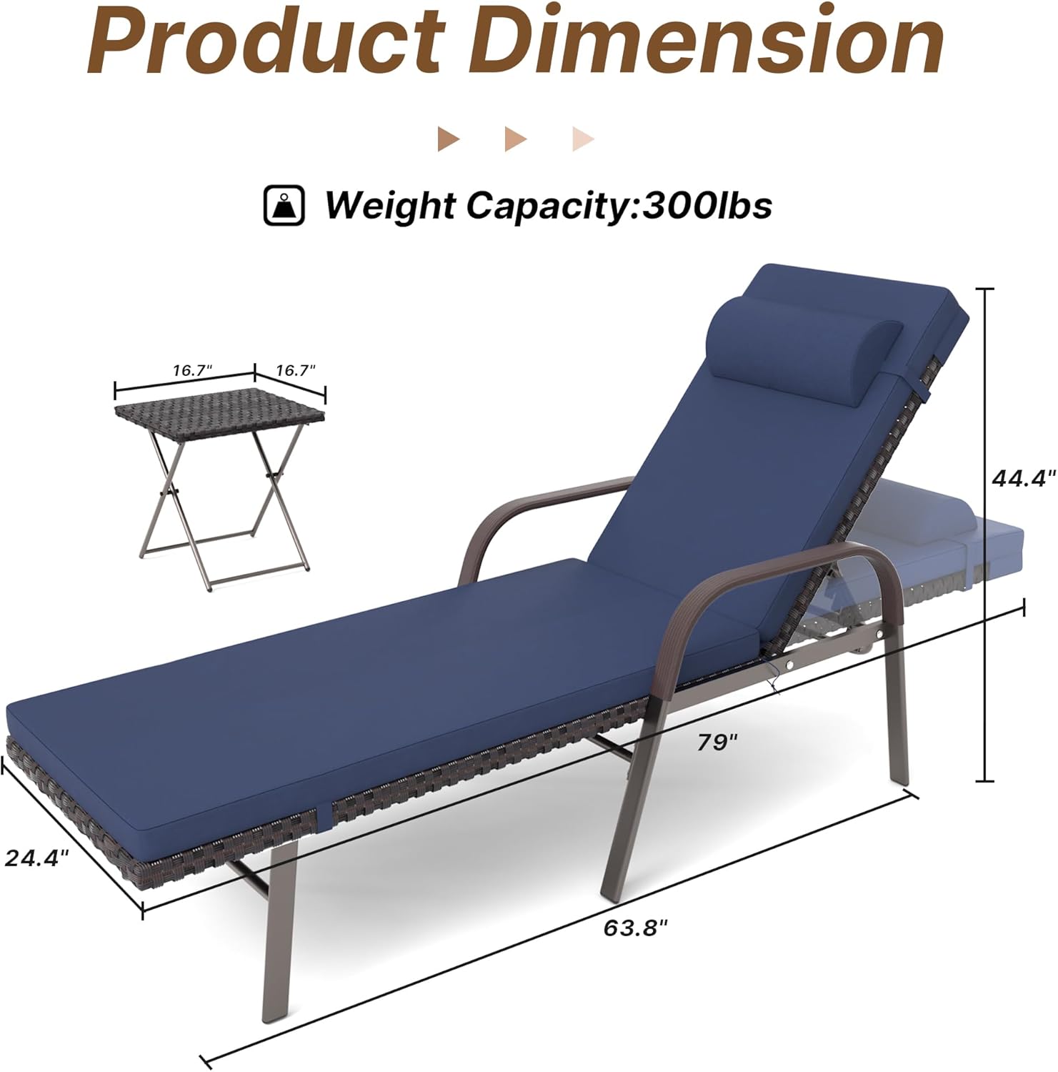 ALAULM LS-ARMTC-NAVY Chaises-Settees - View #3