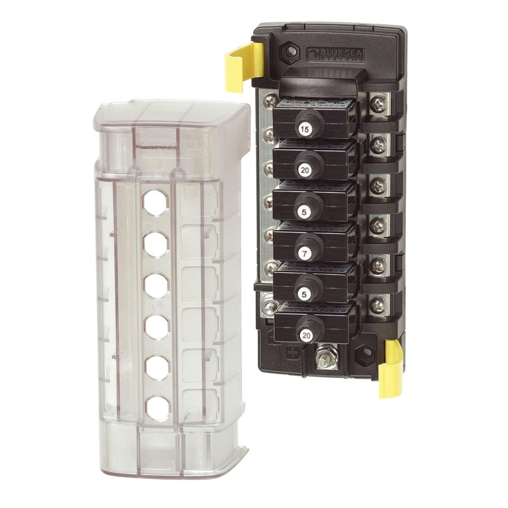 Blue Sea Systems 5052-BSS ST CLB Circuit Breaker Block- 6 Position with Negative Bus