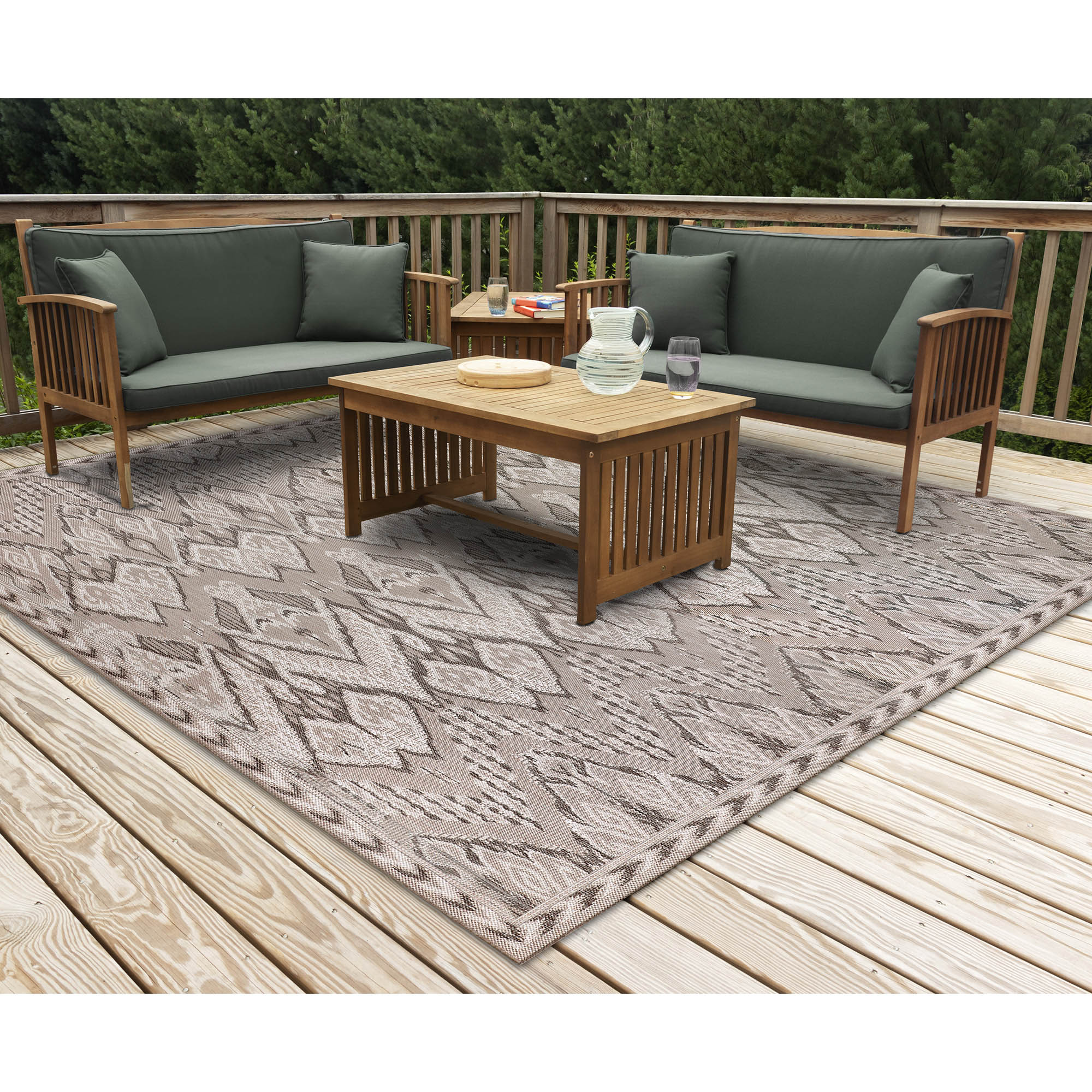 Liora Manne MAUR8822533 Malibu 2 x 8 (ft) Loomed Polypropylene Navy Rectangular Indoor/Outdoor Geometric Runner rug