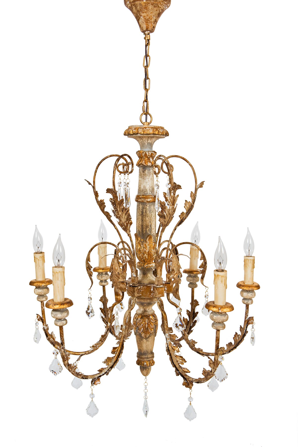 MANOR LUXE 6-Light Bronze French Country/Cottage Dry rated Chandelier ...