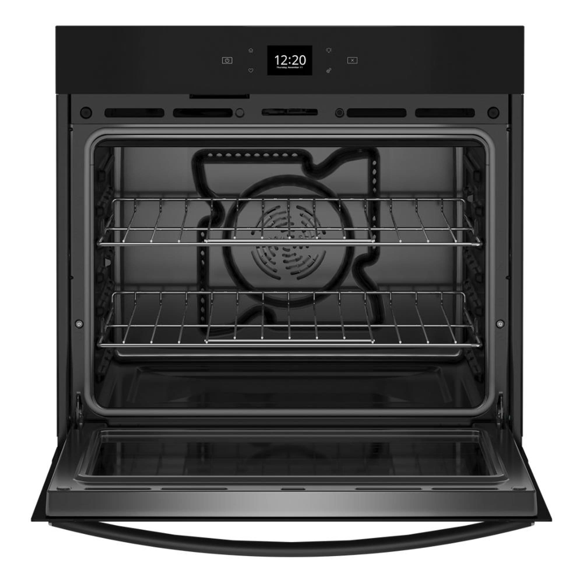 Whirlpool 27 In Smart Single Electric Wall Oven With Air Fry Single Fan And Self Cleaning Black 4613