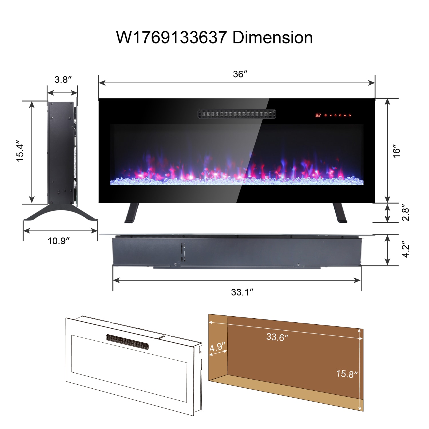 Streamdale Furniture W1769133637 Electric-Fireplaces - View #5