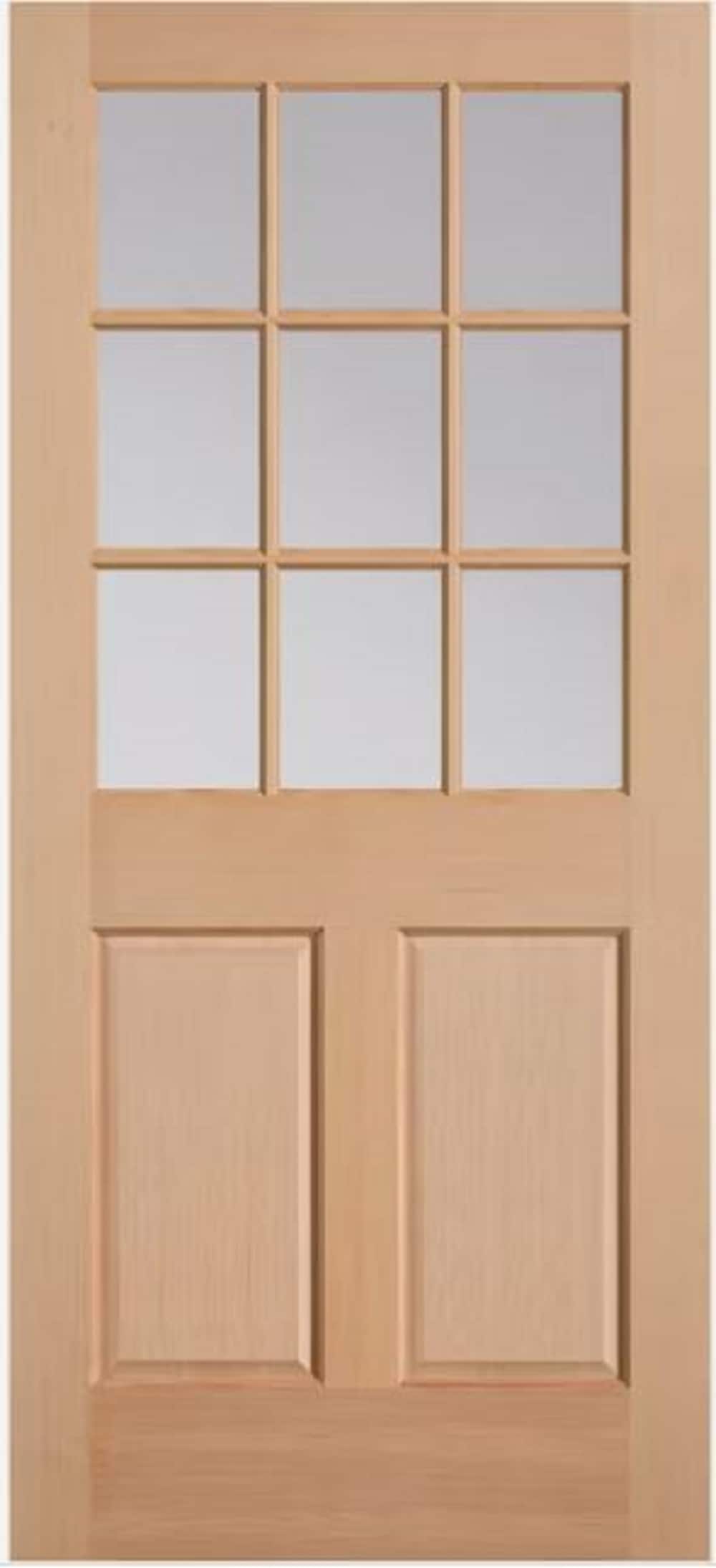 RELIABILT 738794 36-in x 80-in x Wood Half lite Universal reversible unfinished Unfinished Slab Front Door Solid core