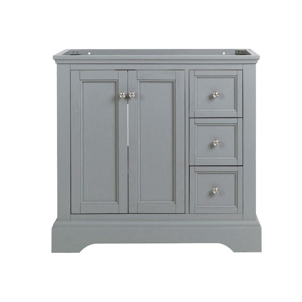 Fresca FCB2436GRV Windsor 36-in Gray Bathroom Vanity Base Cabinet without Top