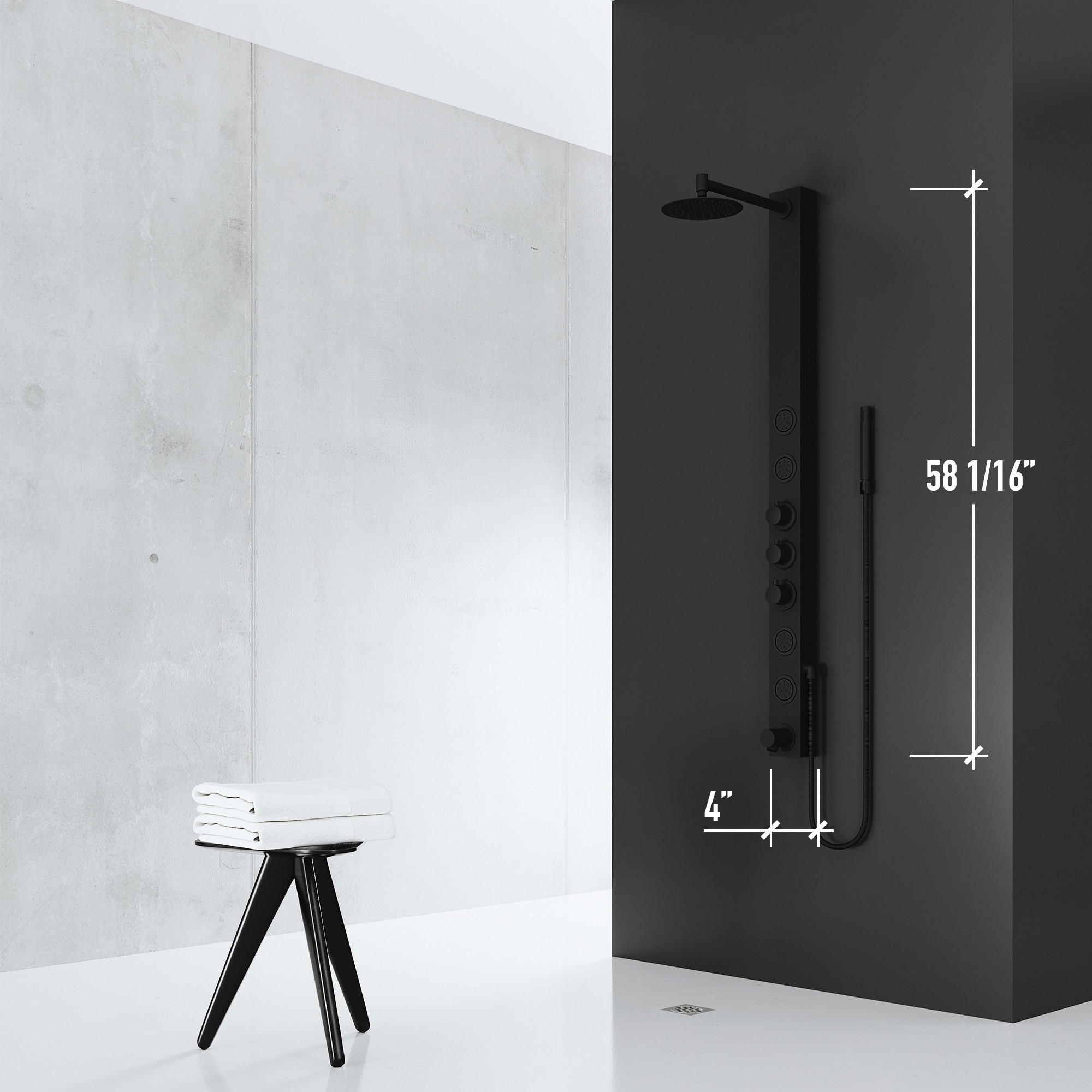 VIGO VG08020MB Showerhead-Bar-Panels - View #8