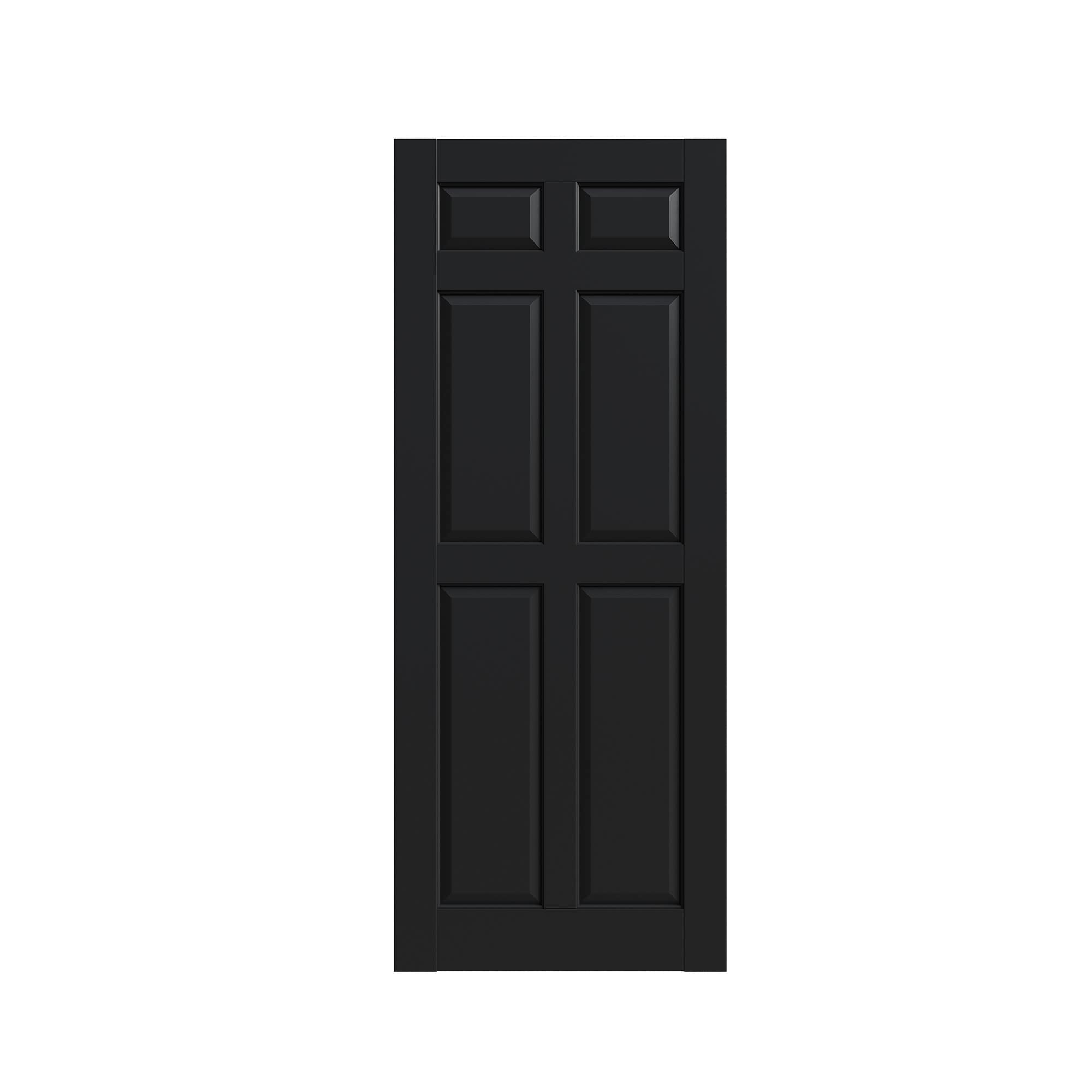 Misty Moon 30-in x 80-in Black Finished Solid Core Solid Pine 6-Panel Prehung Style Interior Door Slab
