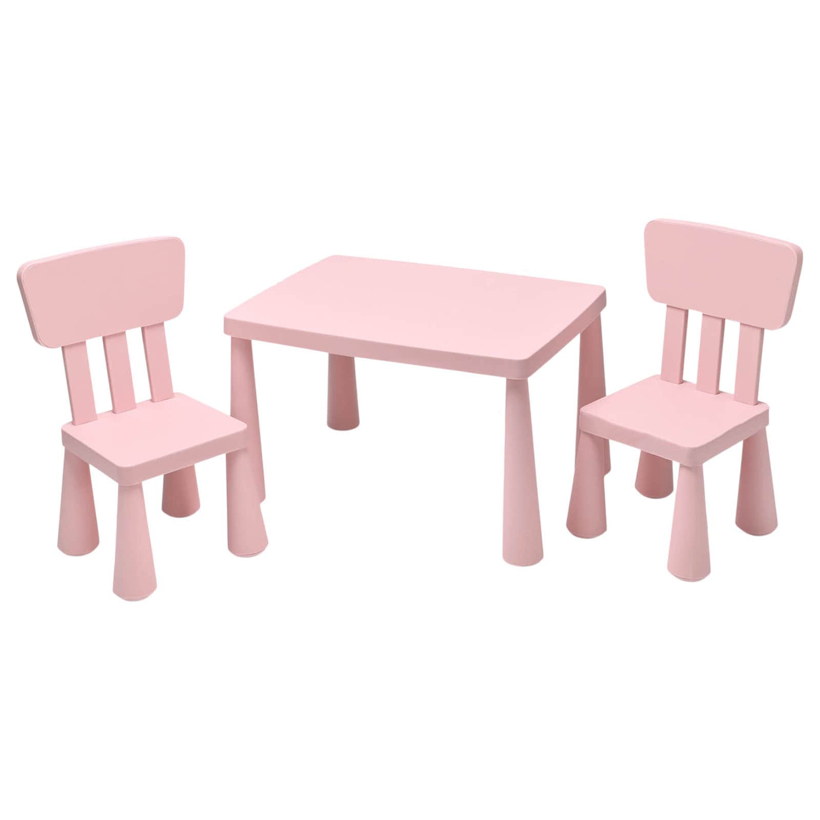 Slickblue D-CO-IP01866WH Kids Learning Table and Chair Set - Rectangular Kids Play Table (2 Chairs) – Comfortable High Back Chairs for Classroom or Playroom - Blue/Pink/White/Green