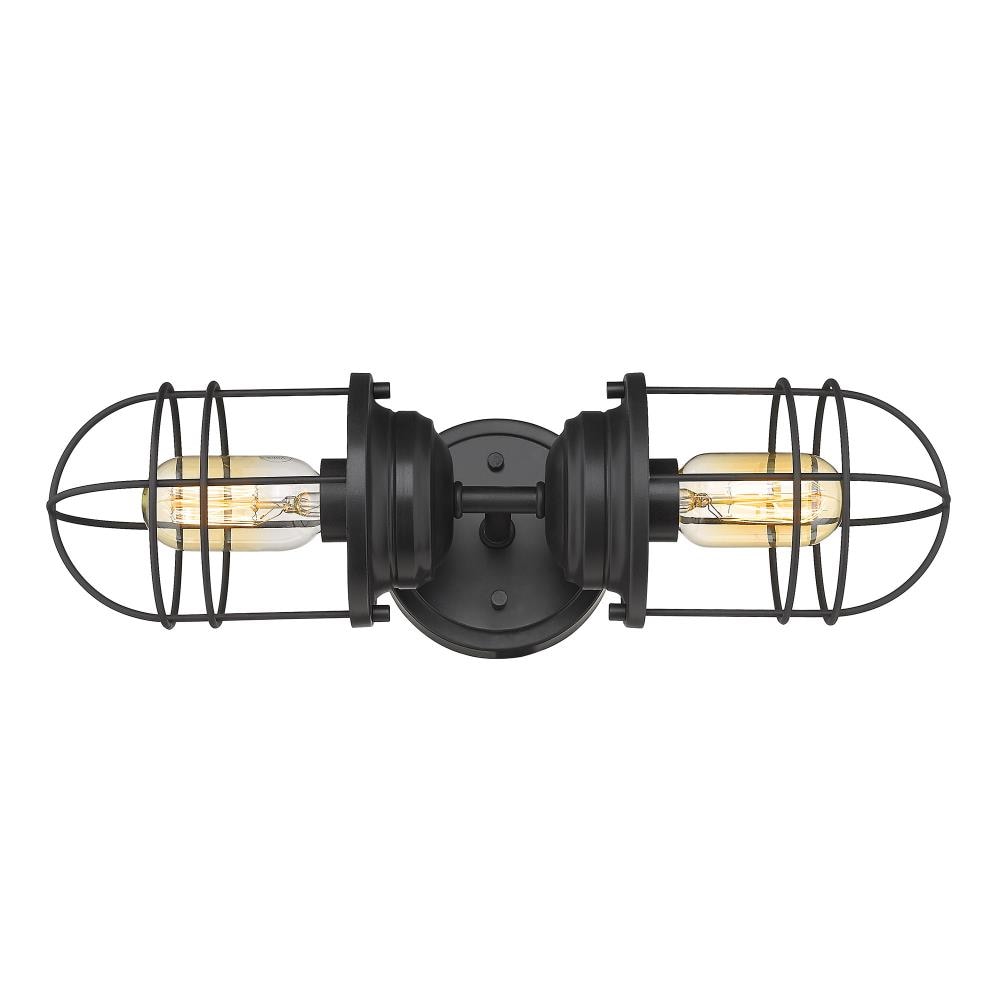 Matte Black Industrial Double Cage Wall Sconce