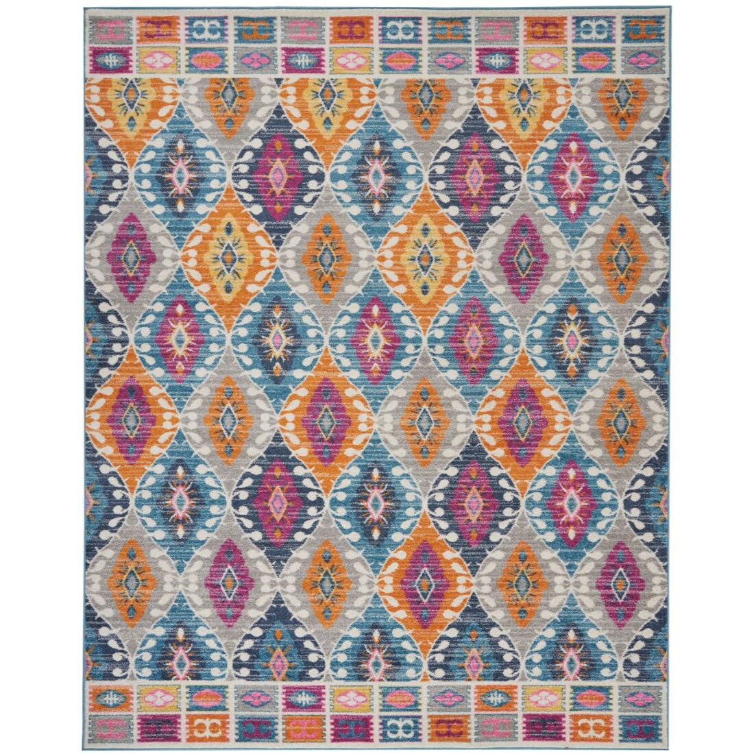 HomeRoots 4000385249 8 x 10 (ft) Loomed Polypropylene Multicolor Rectangular Indoor Abstract Area rug