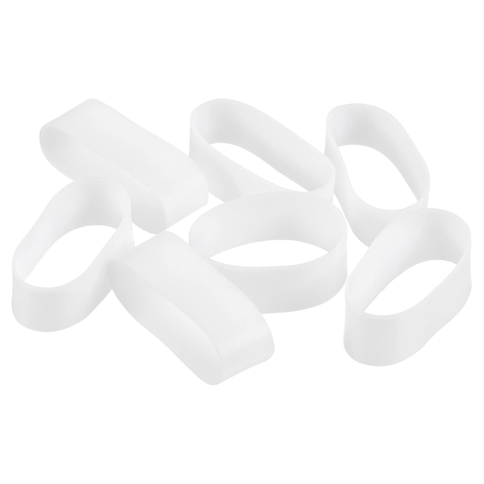 Unique Bargains 150pcs Silicone Rubber Bands 7mm x 15.5mm Rubber Bands Rings Cable Ties Strong Elastic Bands Non-Slip for Cord Wrapping Bag Wraps White #S26051100UX7256