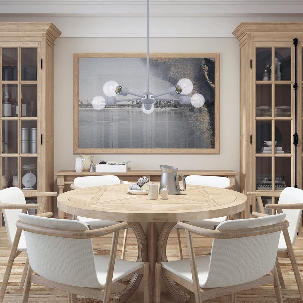 Lansdale 5-Light Nordic Gray & Brushed Nickel Crystal Chandelier