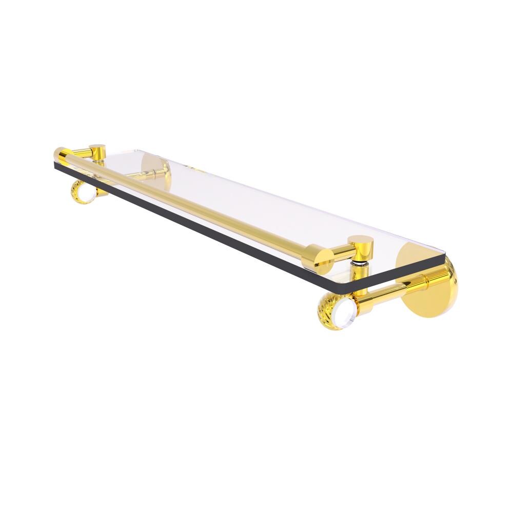 Allied Brass CV-1T-22-GAL-PB Clearview Polished Brass Wall mount Bathroom Shelf ( 22-in x 3.75-in x 5-in )